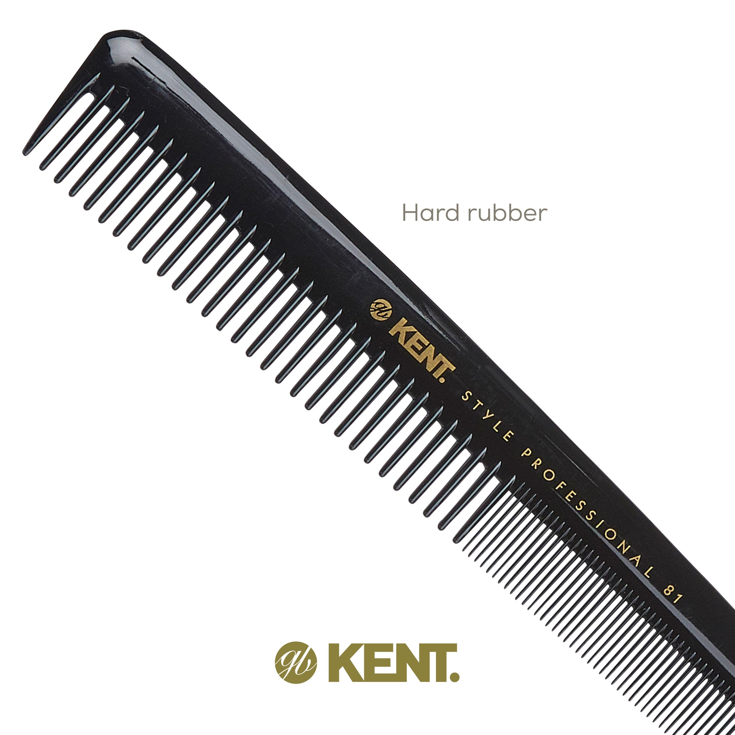 Kent SPC81 Salon-Style Dressing Cutting Comb with Wide and Fine Teeth - Professional Barber Haircut Comb for Styling and Teasing for All Hair Types - Kent Quality Barber Supplies