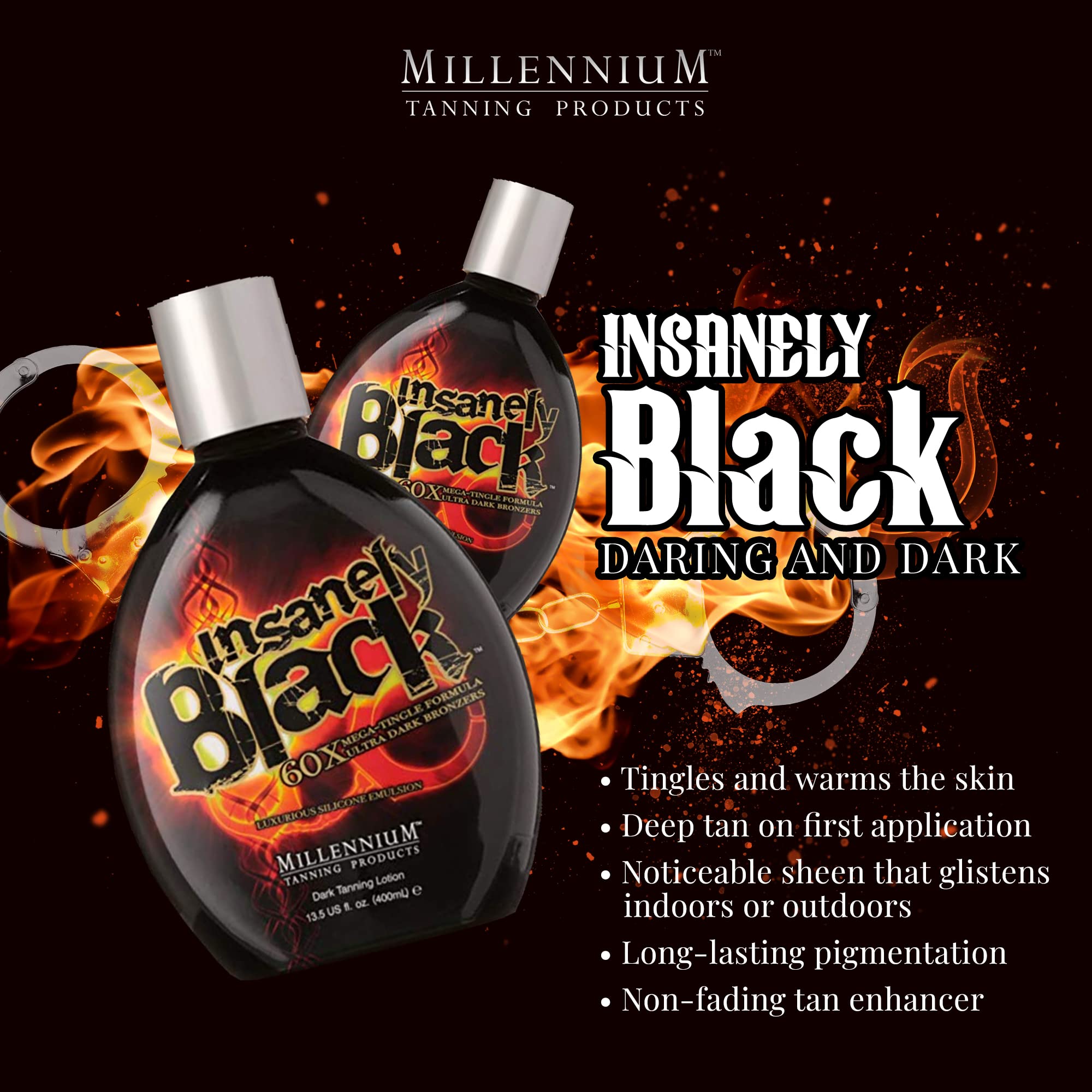 Insanely Black Hot Tingle Tanning Bed Lotion W/Bronzer 13.5 Fl. Oz. (400Ml)