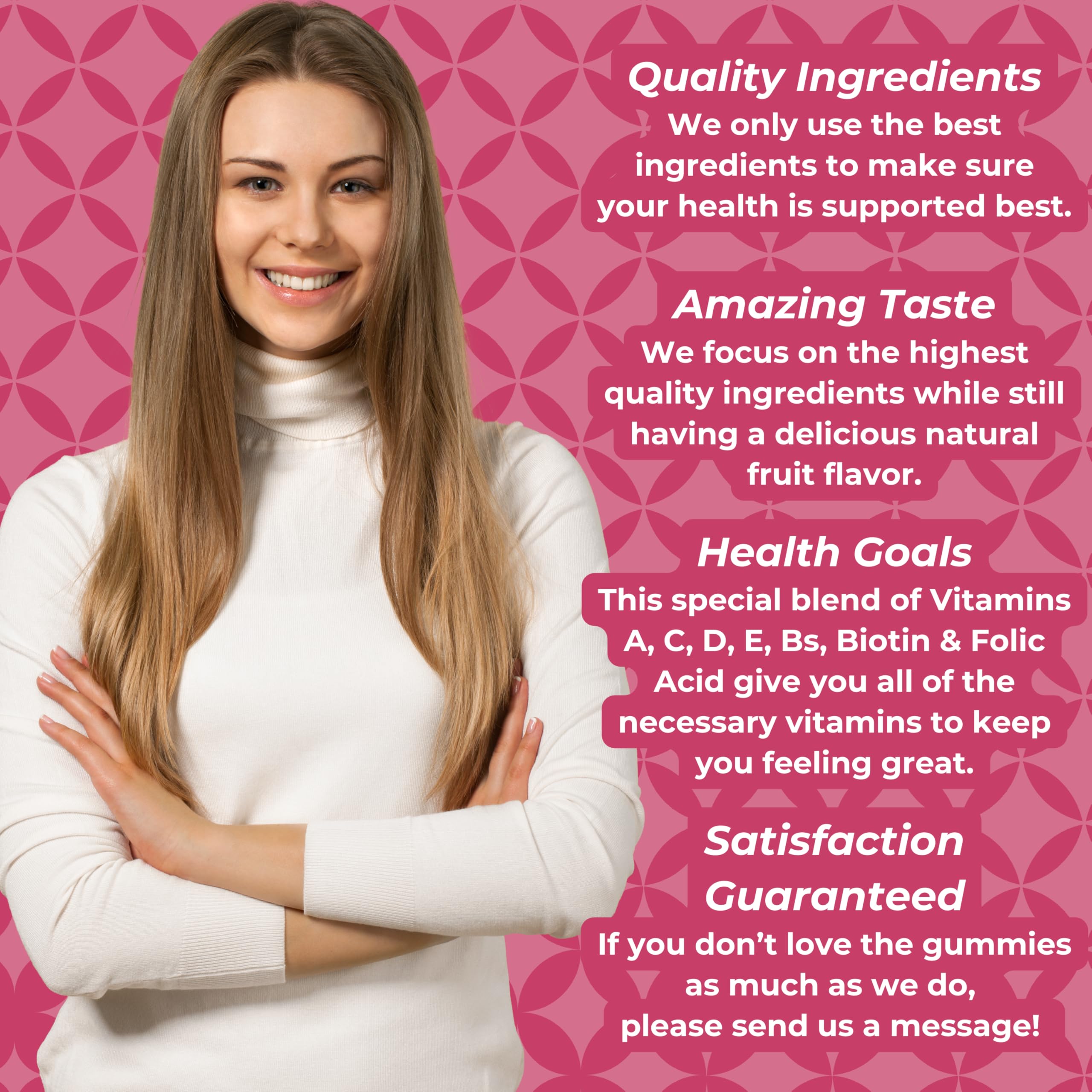 Best Health Women’s Multivitamin Gummies, Multivitamin for Women with Biotin, Folic Acid, Vitamins A,C,D,E,Natural Mixed Berry Flavor (180ct)