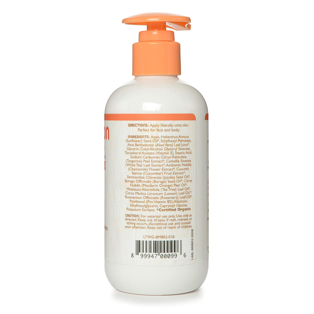 Little Twig All Natural Body Milk for Sensitive Skin, Tangerine, 8.5 Fluid Oz