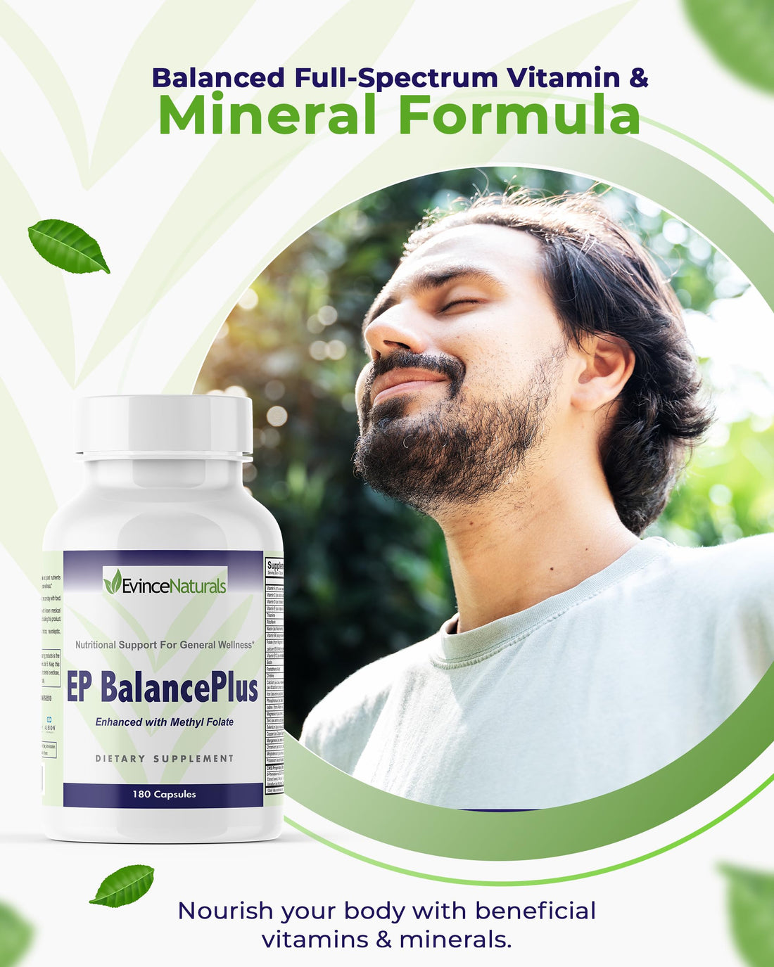 EP BalancePlus Multivitamin for Adults - Multivitamin for Men & Women with Vitamins and Minerals - Methyl Folate & Amino Acids for Nutritional Support - General Wellness Supplement, 180 Capsules