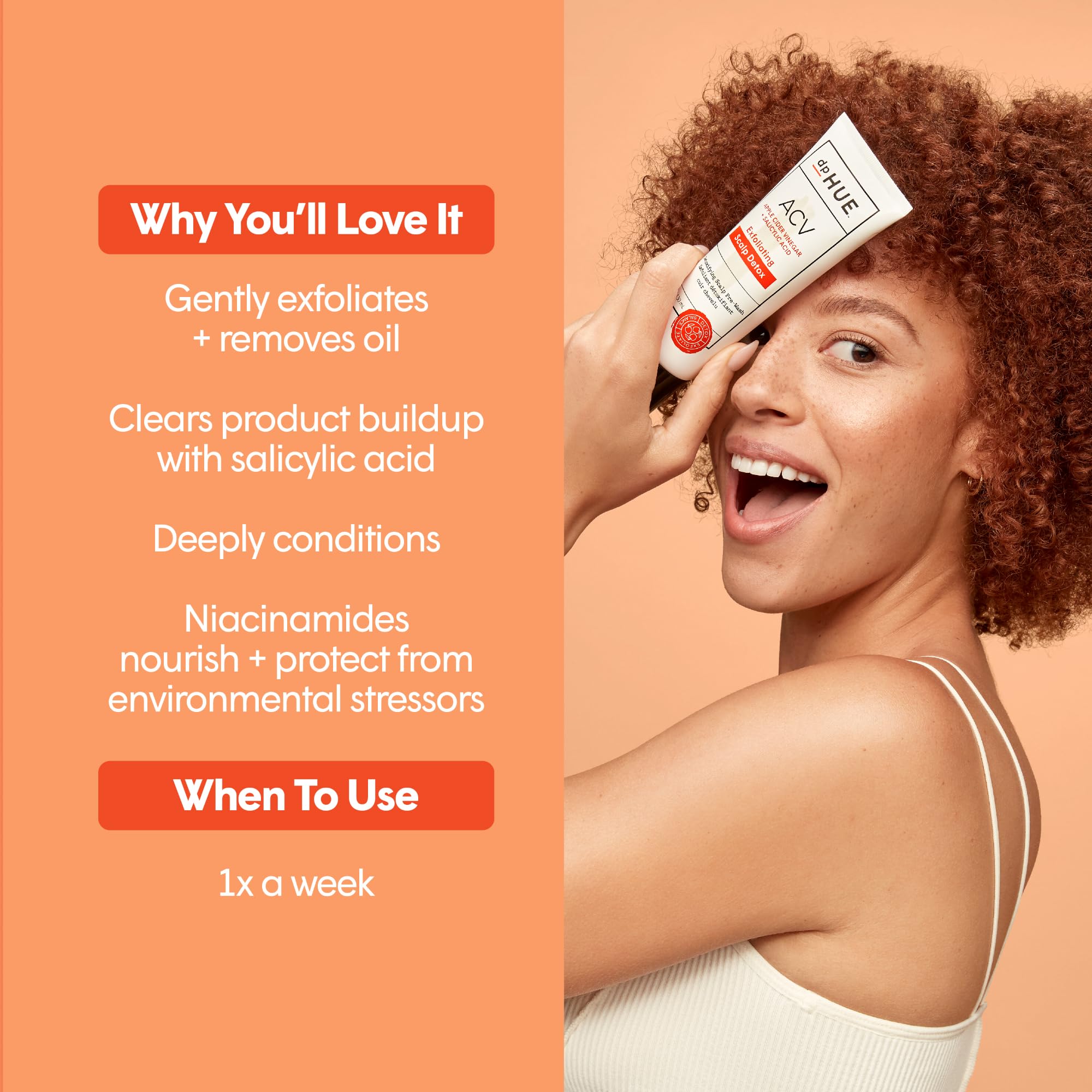 dpHUE ACV Exfoliating Scalp Detox - 4 oz - Helps Reduce Shedding & Promote Healthy Hair Growth - With Salicylic Acid & Niacinamide - No Added Fragrance - Vegan & Color Safe