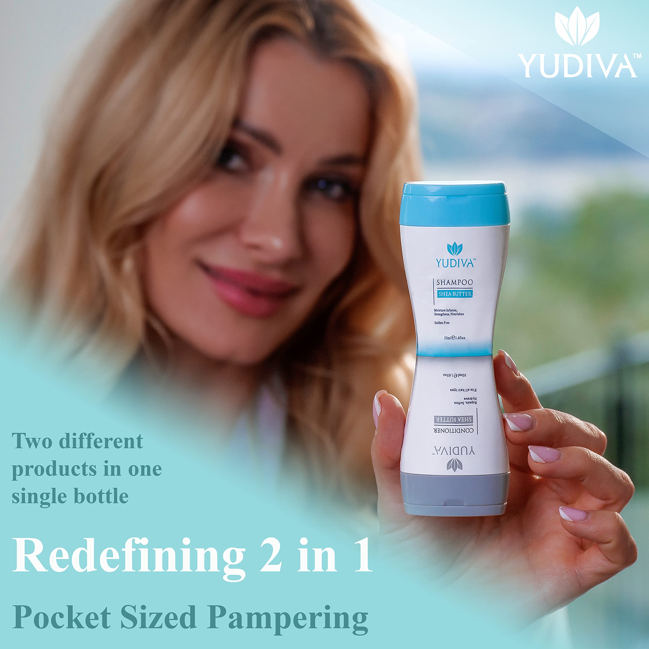 YUDIVA Shea Butter Shampoo & Conditioner Set, TSA travel size 3.3 Fl Oz