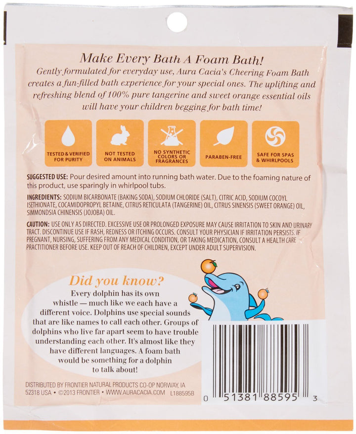 Aura Cacia Aromatherapy Foam Bath, Kids Cheering 2.5 Oz