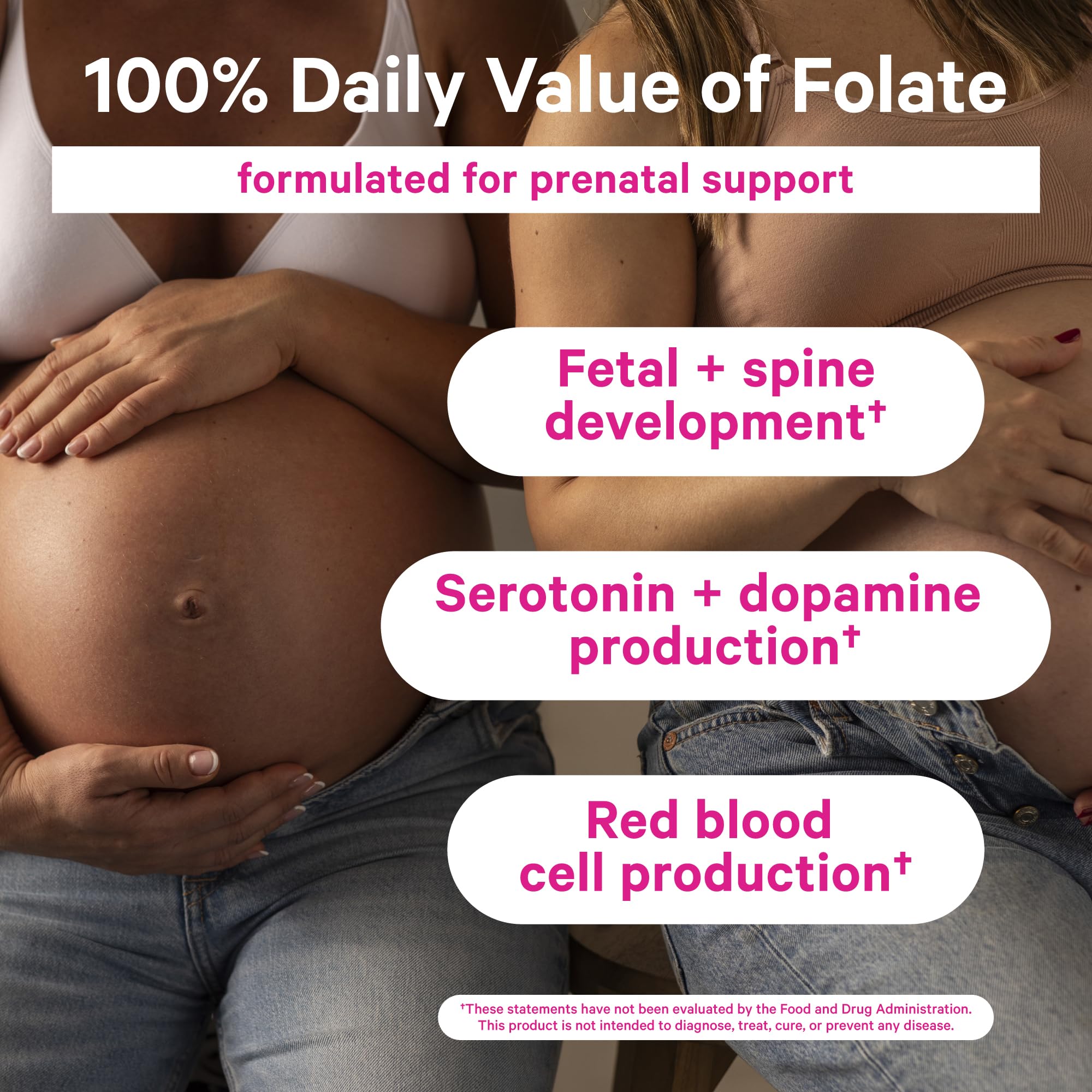 Pink Stork Liquid Folate: Whole-Food Vitamin B9 from Lemon Peels, Natural Folic Acid with Vitamin C, Liquid Prenatal Vitamins for Women, Pregnancy Must Haves, Women-Owned, 2 oz