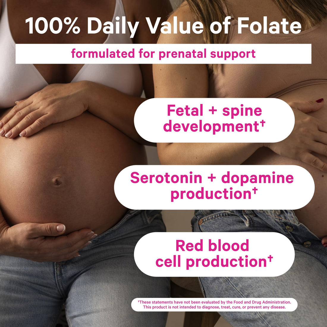 Pink Stork Liquid Folate: Whole-Food Vitamin B9 from Lemon Peels, Natural Folic Acid with Vitamin C, Liquid Prenatal Vitamins for Women, Pregnancy Must Haves, Women-Owned, 2 oz