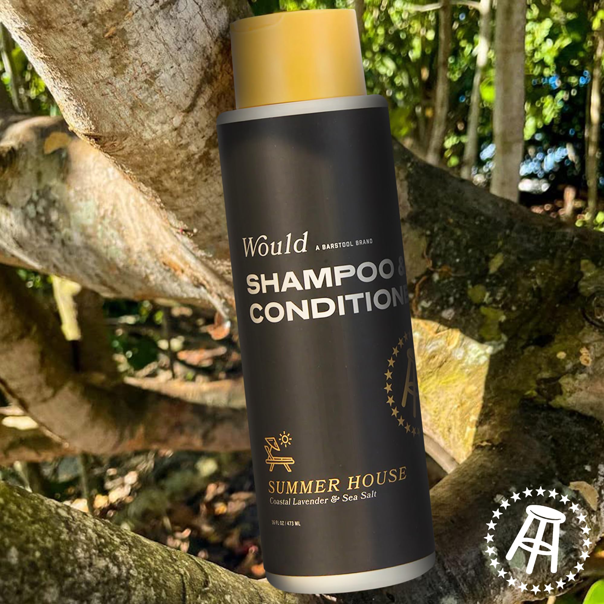 WOULD Men's Dual Action 2 in 1 Shampoo and Conditioner - 16 Oz Coastal Lavender and Sea Salt Scent - 1 Pack