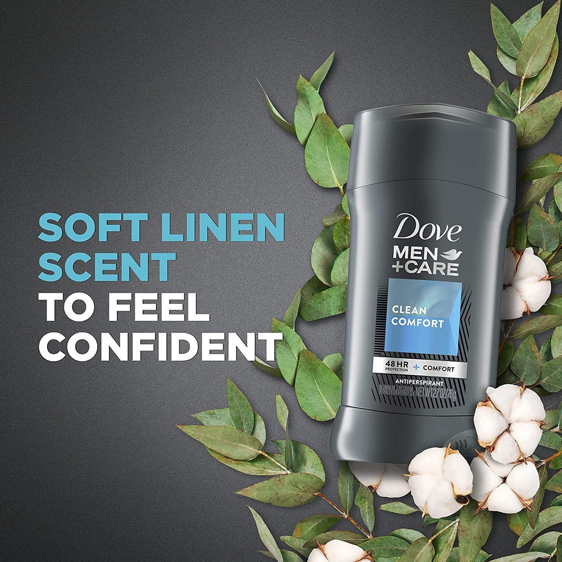 Dove Men + Care Antiperspirant - Clean Comfort - Non-Irritant - Net Wt. 2.7 OZ (76 g) Per Stick - Pack of 3 Sticks