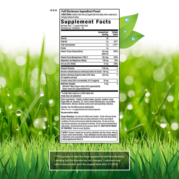 Irwin Naturals High Potency Mega D3 & K2 + Turmeric Extract - 60 Liquid Soft-Gels, Pack of 3 - Healthy Bones & Immune Function - 90 Total Servings