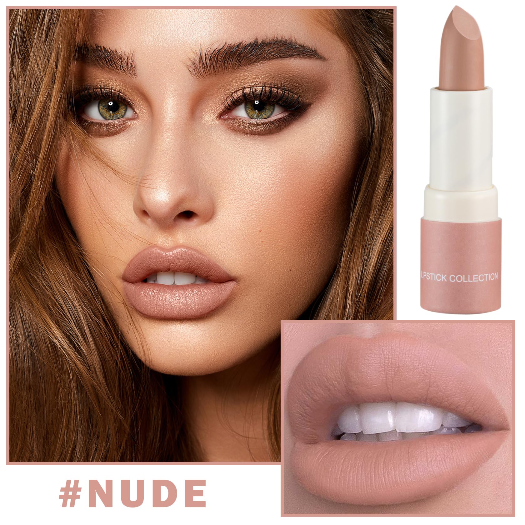XINGXYUEL Matte Nude Lipstick Silky Velvet Lip Gloss Nude Lip Stain Paper Tube Lipsticks Non-Stick Cup, Waterproof Long Lasting Matte Lipstick for Women Daily Professional Lip Makeup-02 Nude