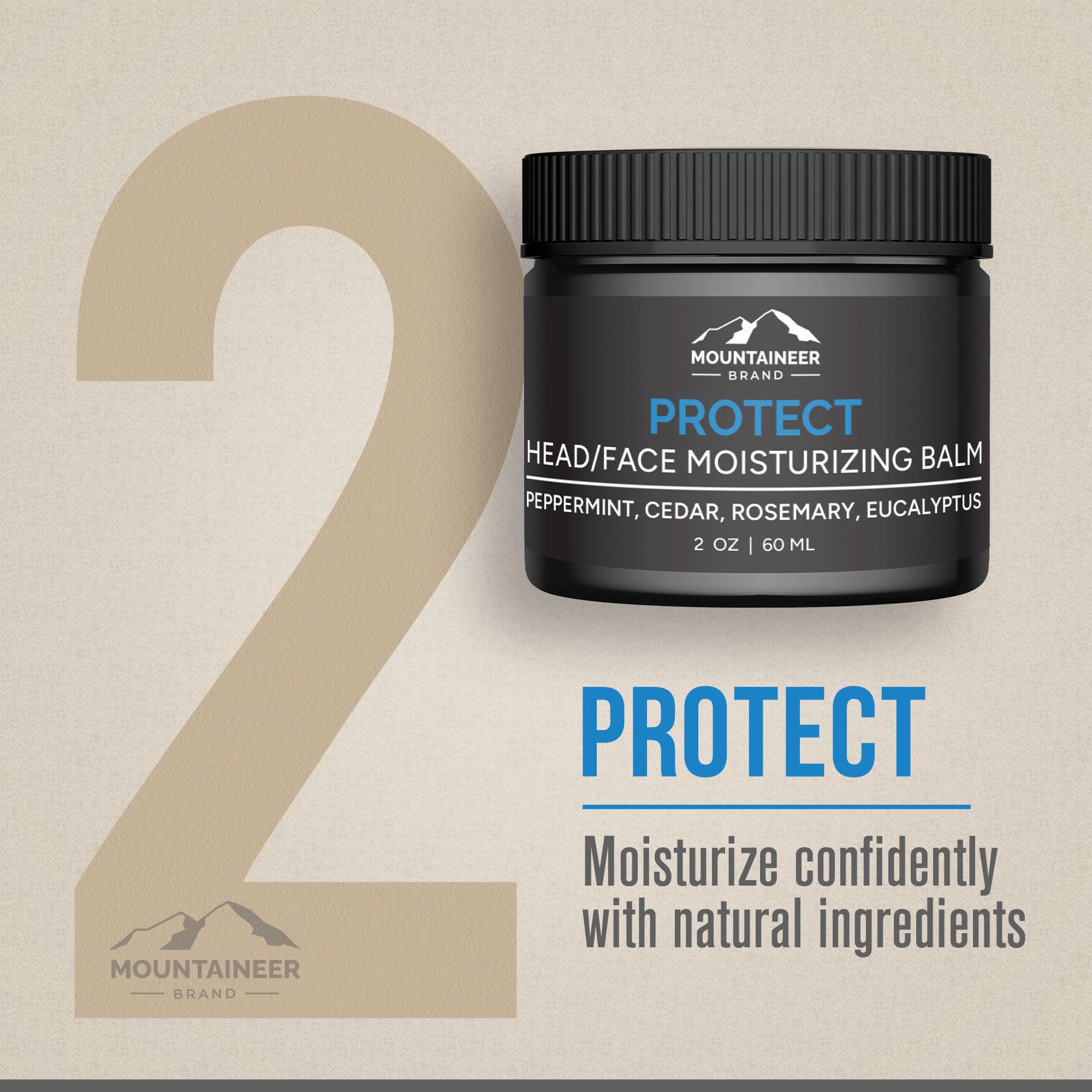 Mountaineer Brand Bald Head Shampoo & Moisturiser | Fresh & Natural Scent | Bald Head Care for Men | Made in WV | Hydrating Soap & Wash | Non-Greasy Scalp & Face Balm | 4oz