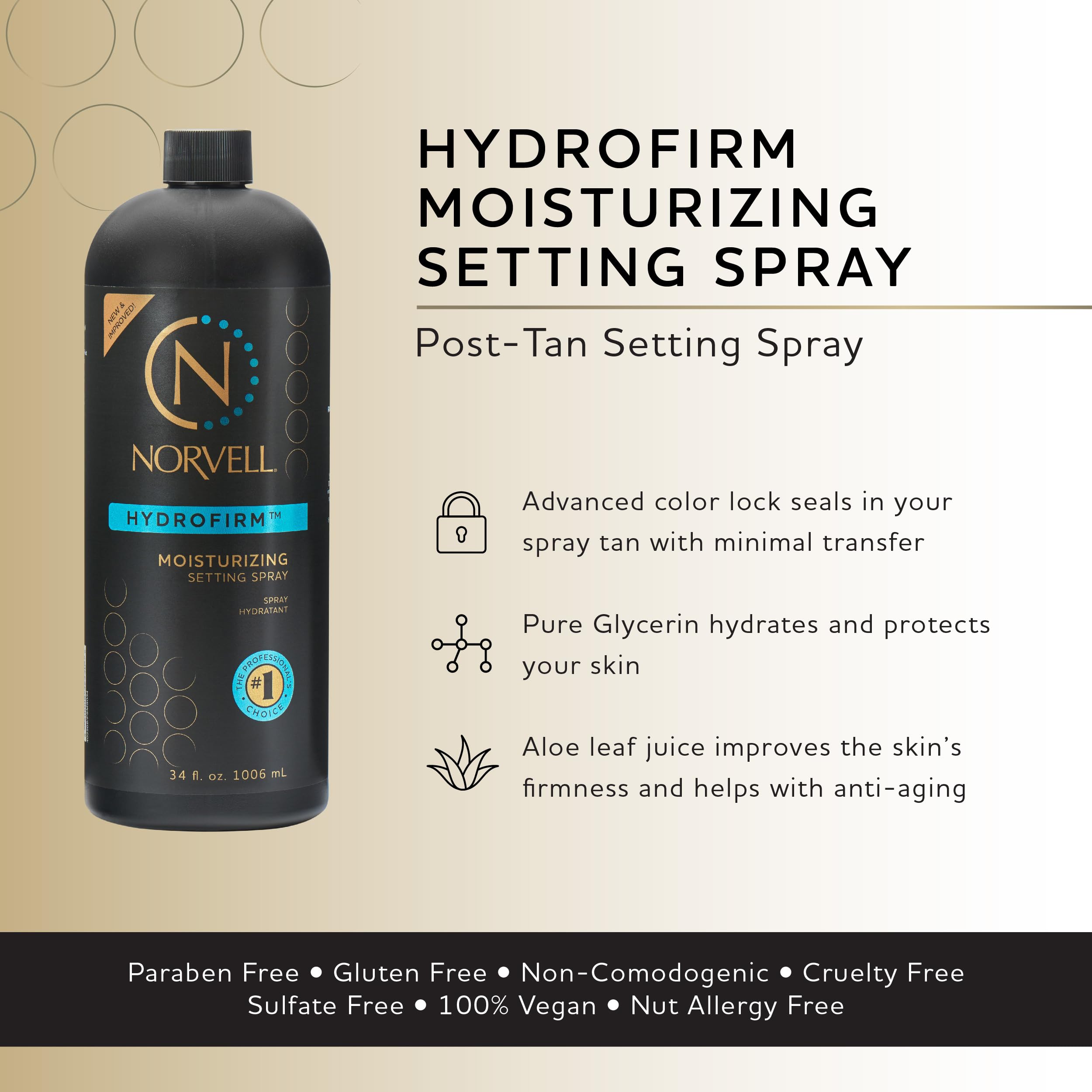 Norvell Amber Sun- Hydro-Firm Moisturizing Post Sunless Session Spray 34oz