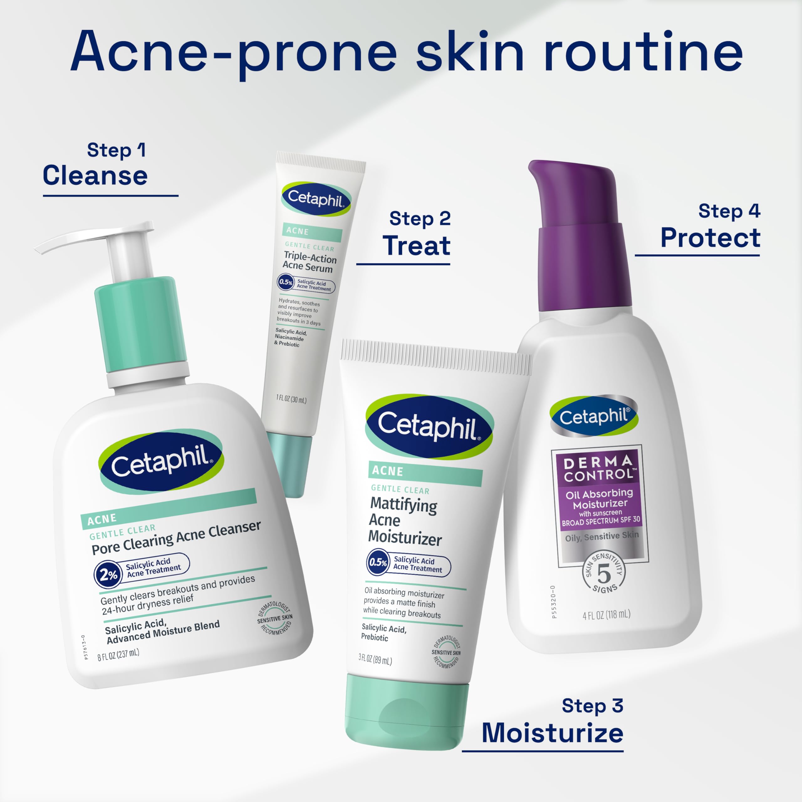 Cetaphil Gentle Clear Pore Clearing Acne Cleanser, Foaming Gel Cleanser for Sensitive, Acne-Prone Skin, 8 Fl Oz Pump Bottle, 2% Salicylic Acid, Gently Exfoliates, Dermatologist Recommended Brand