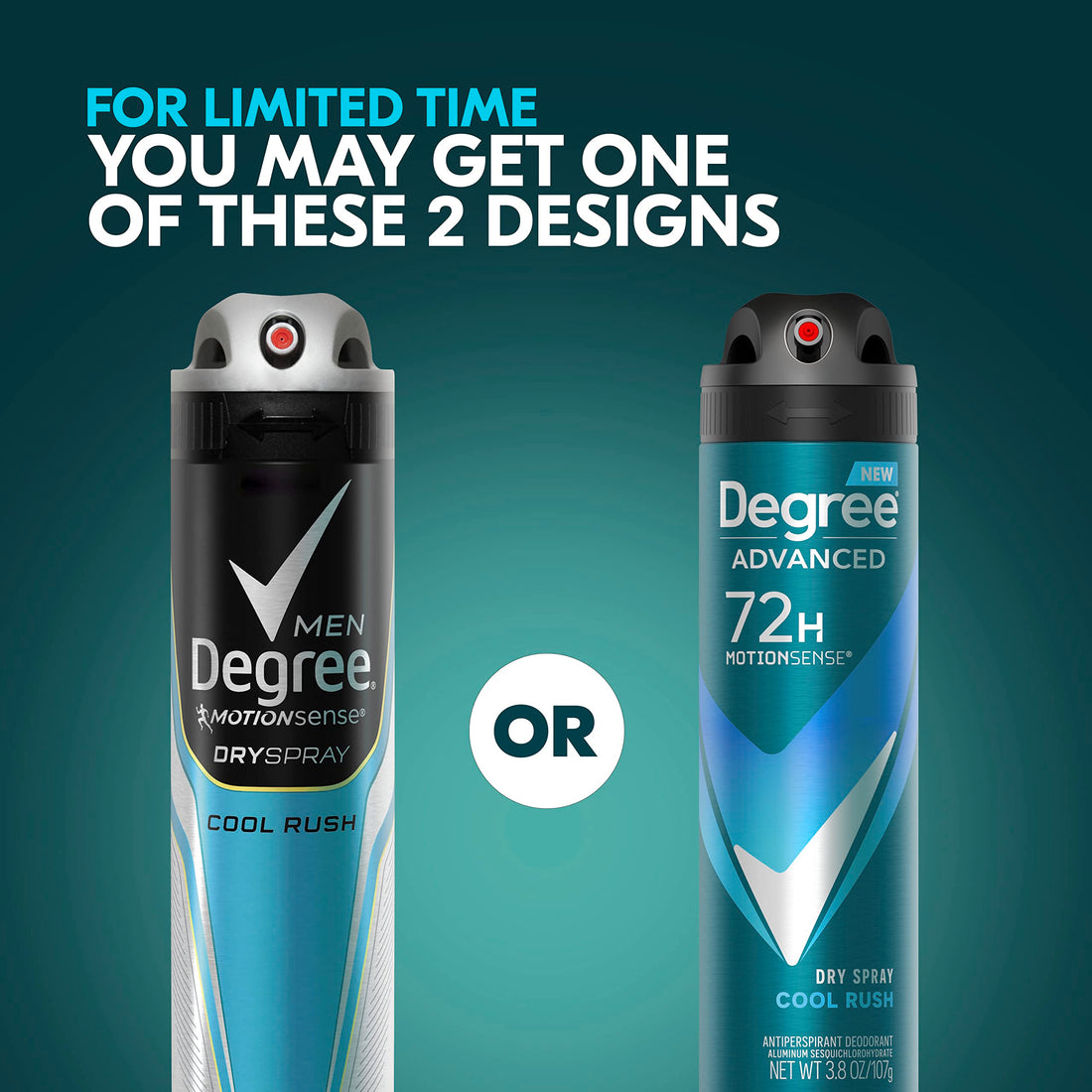 Degree Men MotionSense Antiperspirant Deodorant Dry Spray, Cool Rush, 3.8 oz, Pack of 3