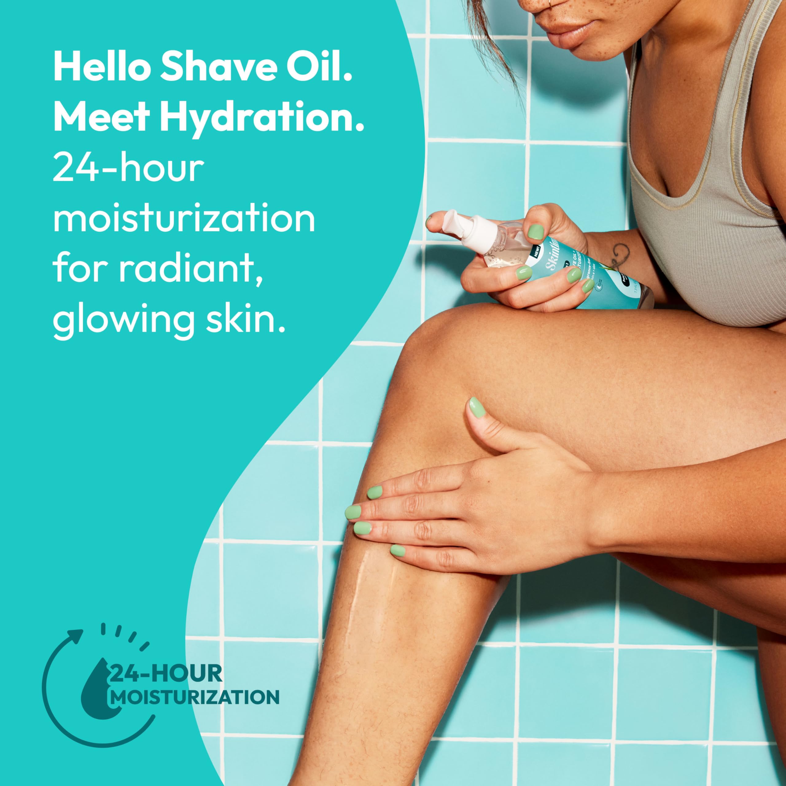 Skintimate 2-in-1 Shave Oil & Moisturizer, Fragrance Free, 7.3oz | Shaving Oil, After Shave for Women Bikini Area Moisturizer with Vitamin E and Aloe, Shaving Cream Alternative, 7.3 fl oz