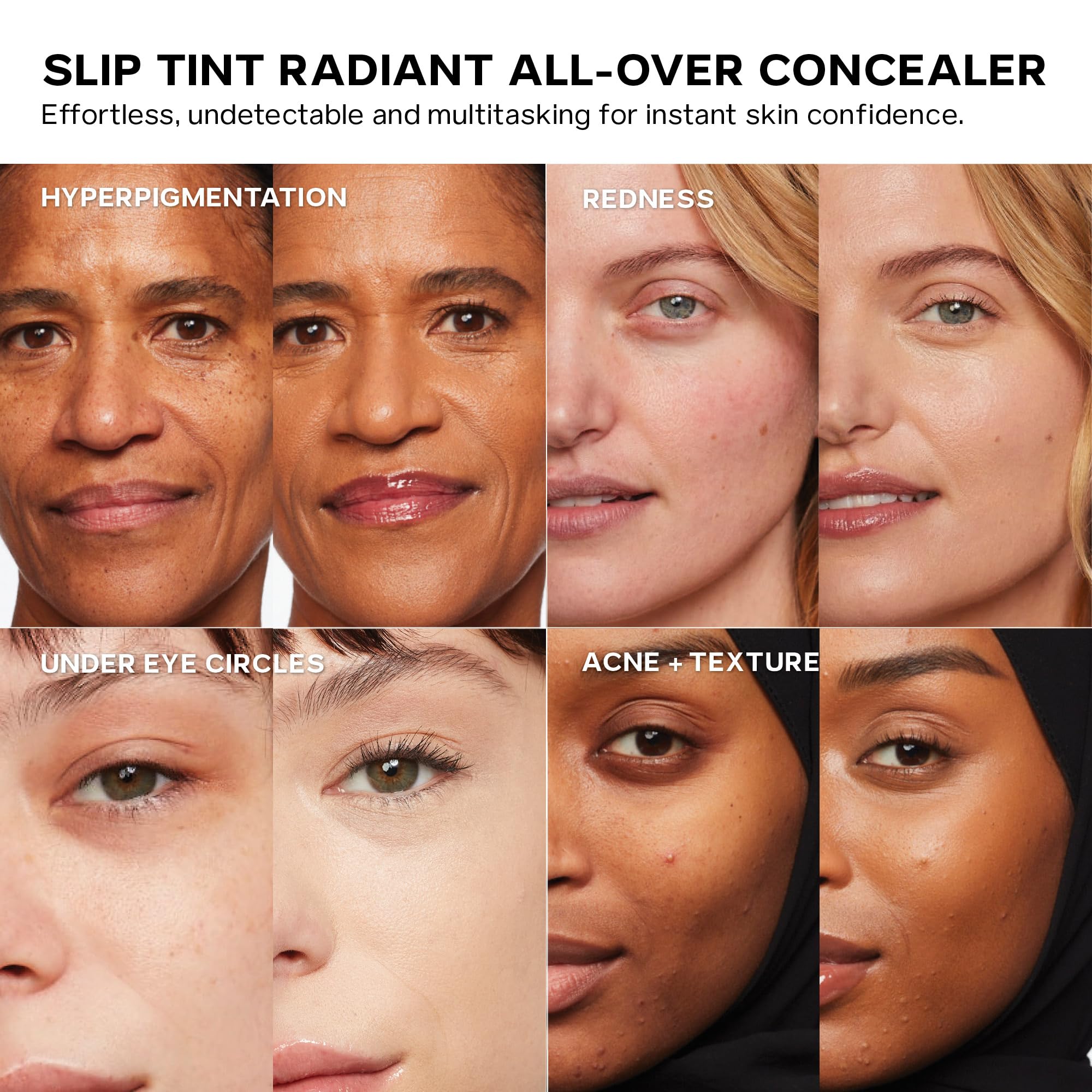 Saie Slip Tint Radiant Cream Concealer - All-Over Concealer for Dark Circles, Redness + Blemishes - Lightweight Formula Enriched with Hydrating Hyaluronic Acid - Shade 2 (0.17 oz)