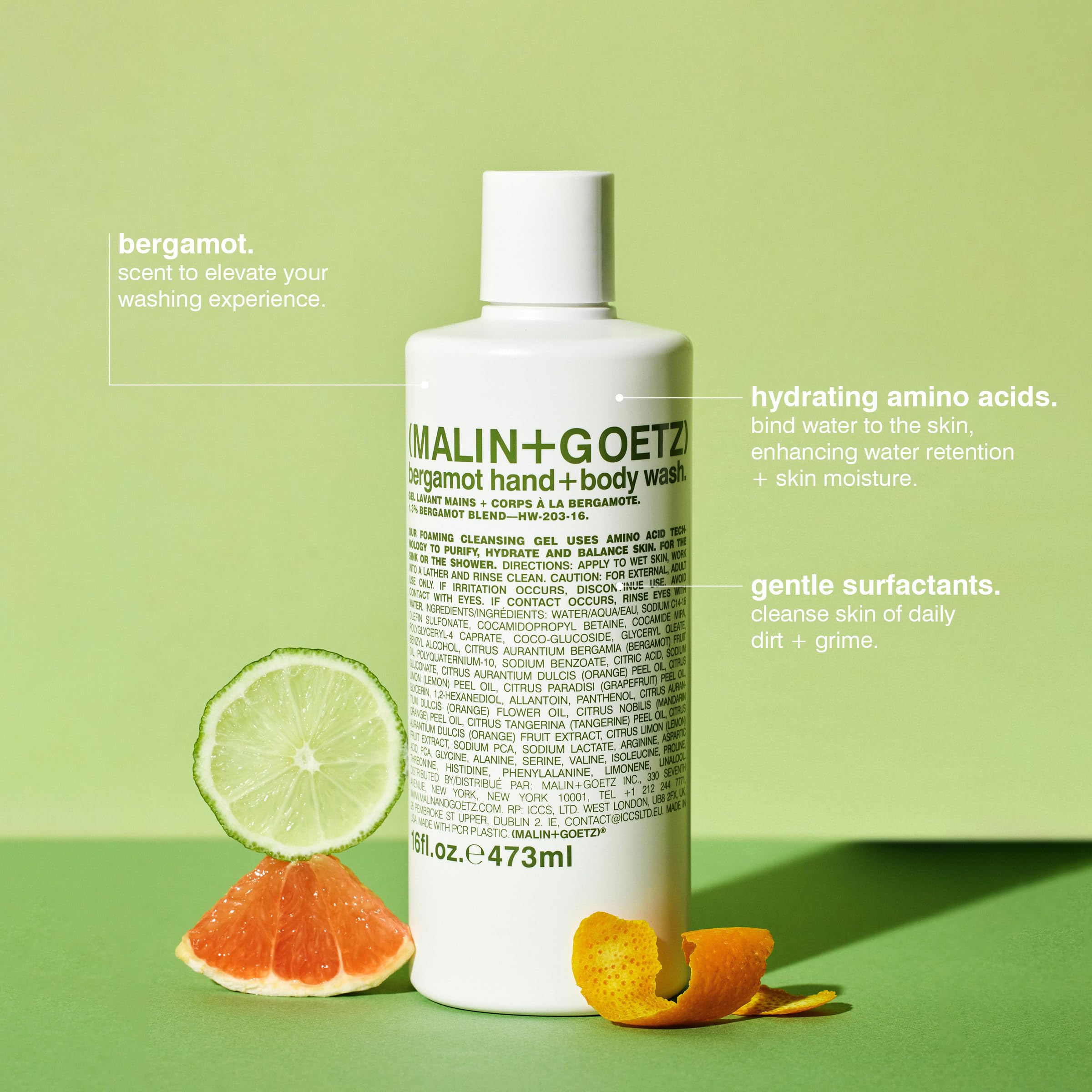 MALIN+GOETZ Bergamot Hand+Body Wash 473ml/16oz