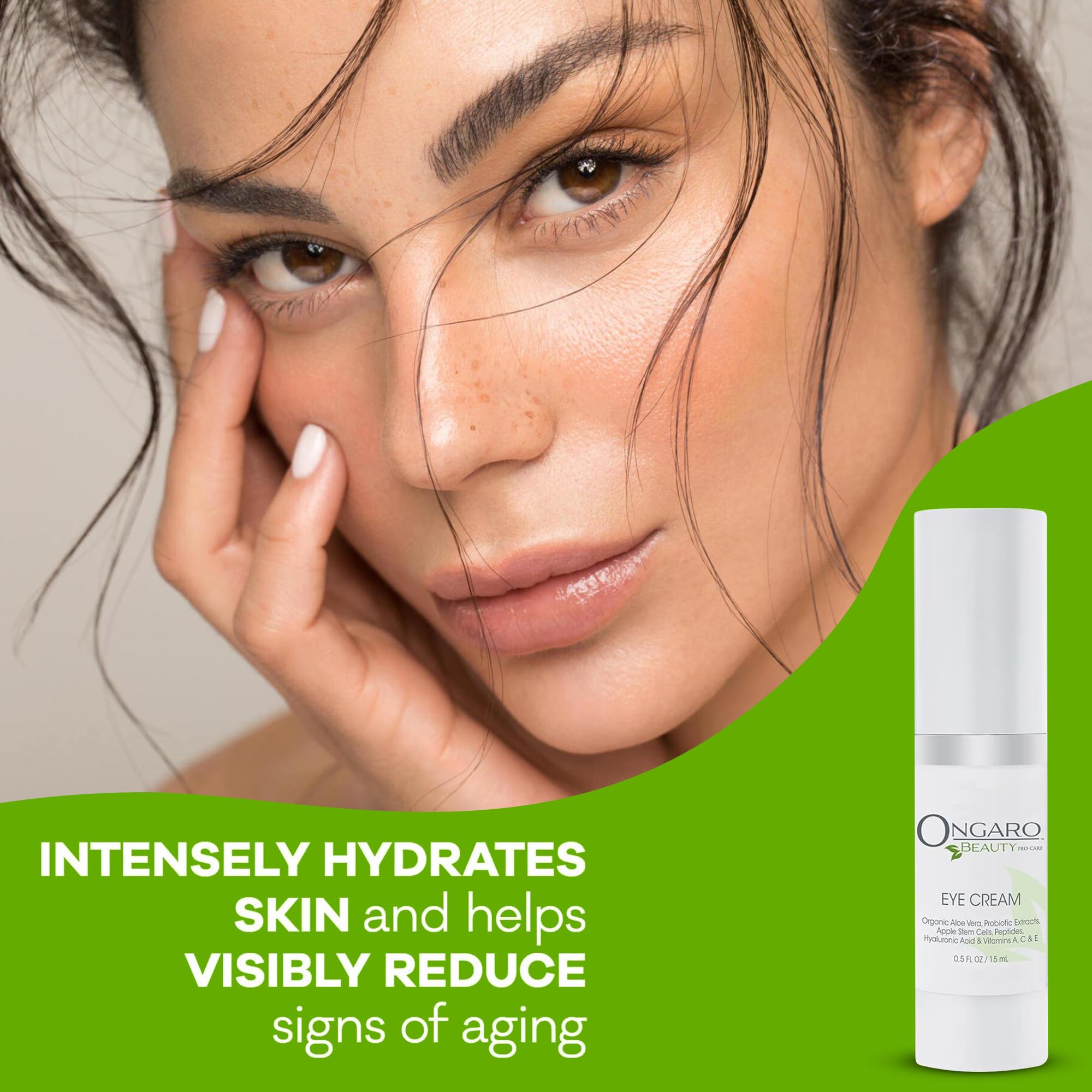 Ongaro Beauty - Eye Wrinkle Cream for Women & Men, Anti-Aging Dark Circles Under Eye Cream, Under Eye Cream for Puffiness and Bags Under Eyes, Hyaluronic Acid Eye Cream, Vitamins A, C & E - 0.5 Fl oz