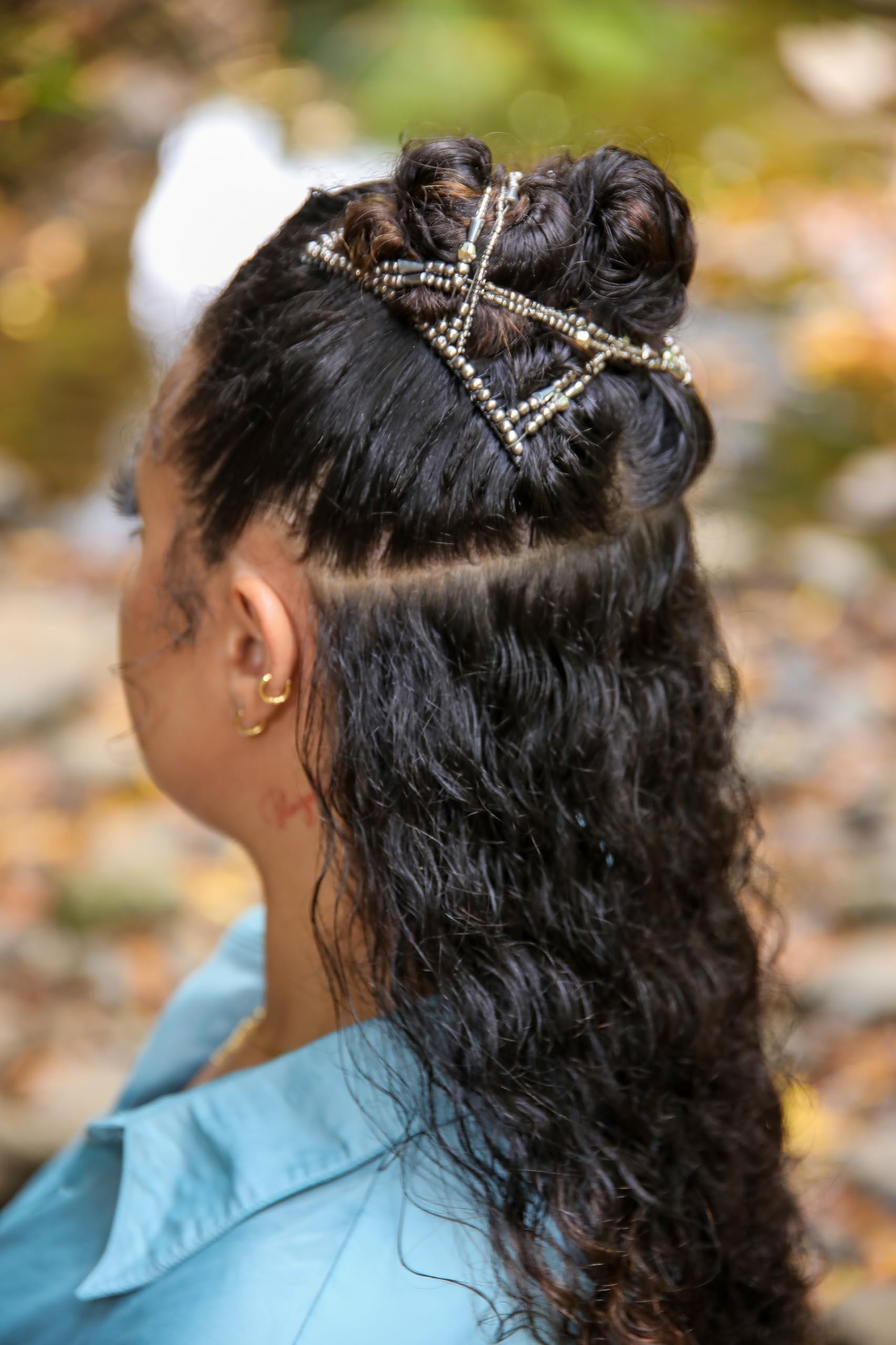 Original Non-Slip Hair Clip for Thick, Wavy, Naturally Curly Hair - Put Your Hair Up in Seconds with No Damage, Creases, or Pain - Comfy UpDo, Ponytail, French Twist, Bun (Large, Silver Shimmering Be