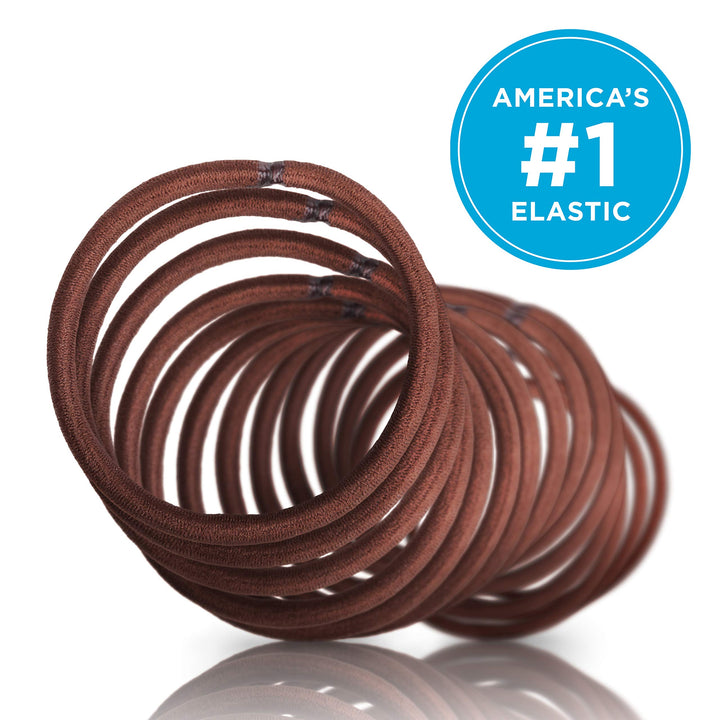 Brown, 32 Ct (Pack Of 3) : Goody Ouchless Women'S Braided Elastics Brown 4Mm For Medium Hair, (3 Pack/ 96 Ct Total)