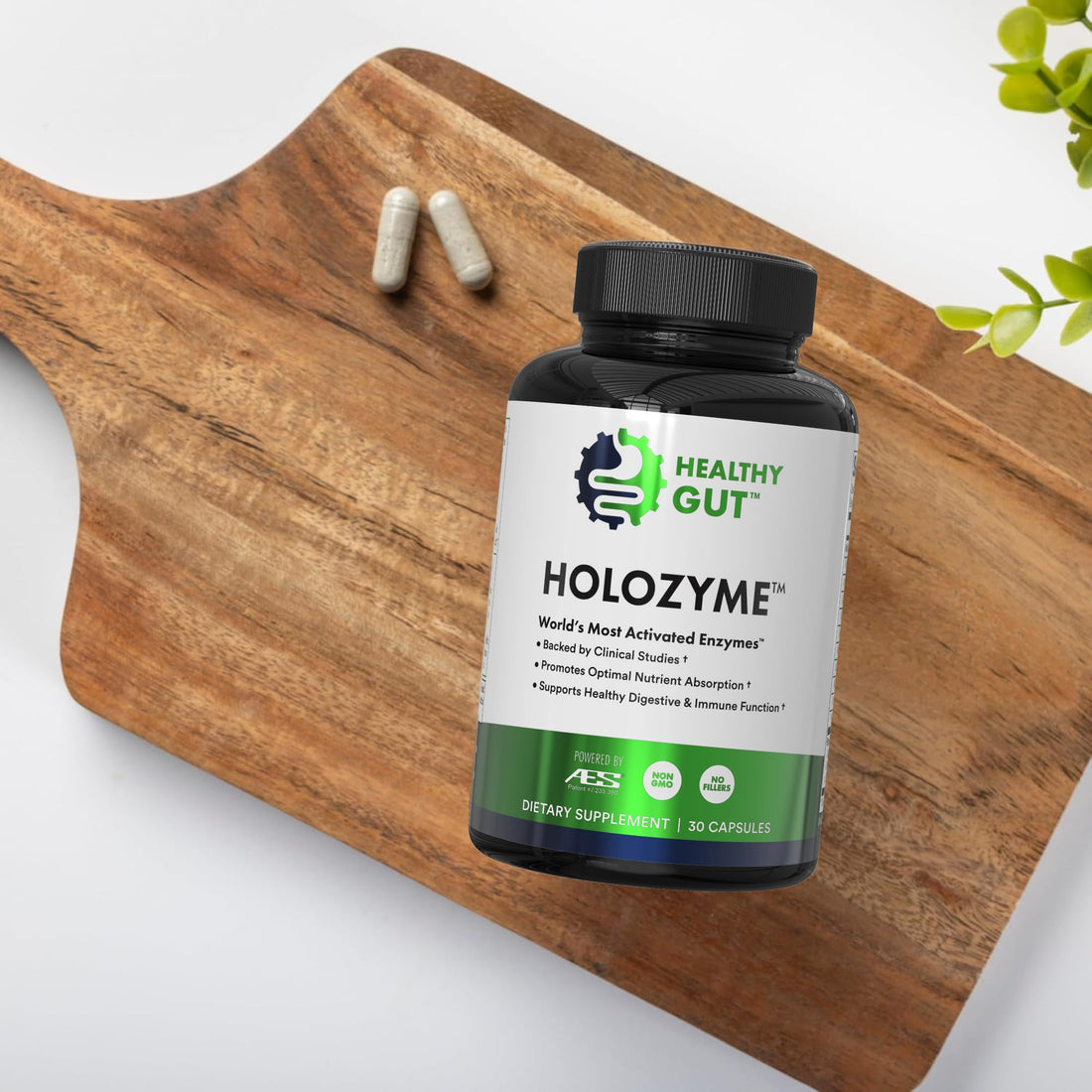 Healthy Gut HoloZyme | Digestive Enzymes | Enjoy Your Favorite Foods Again w/Protease, Amylase, Lipase, Lactase, and More | 15 Servings (Sample Bottle)