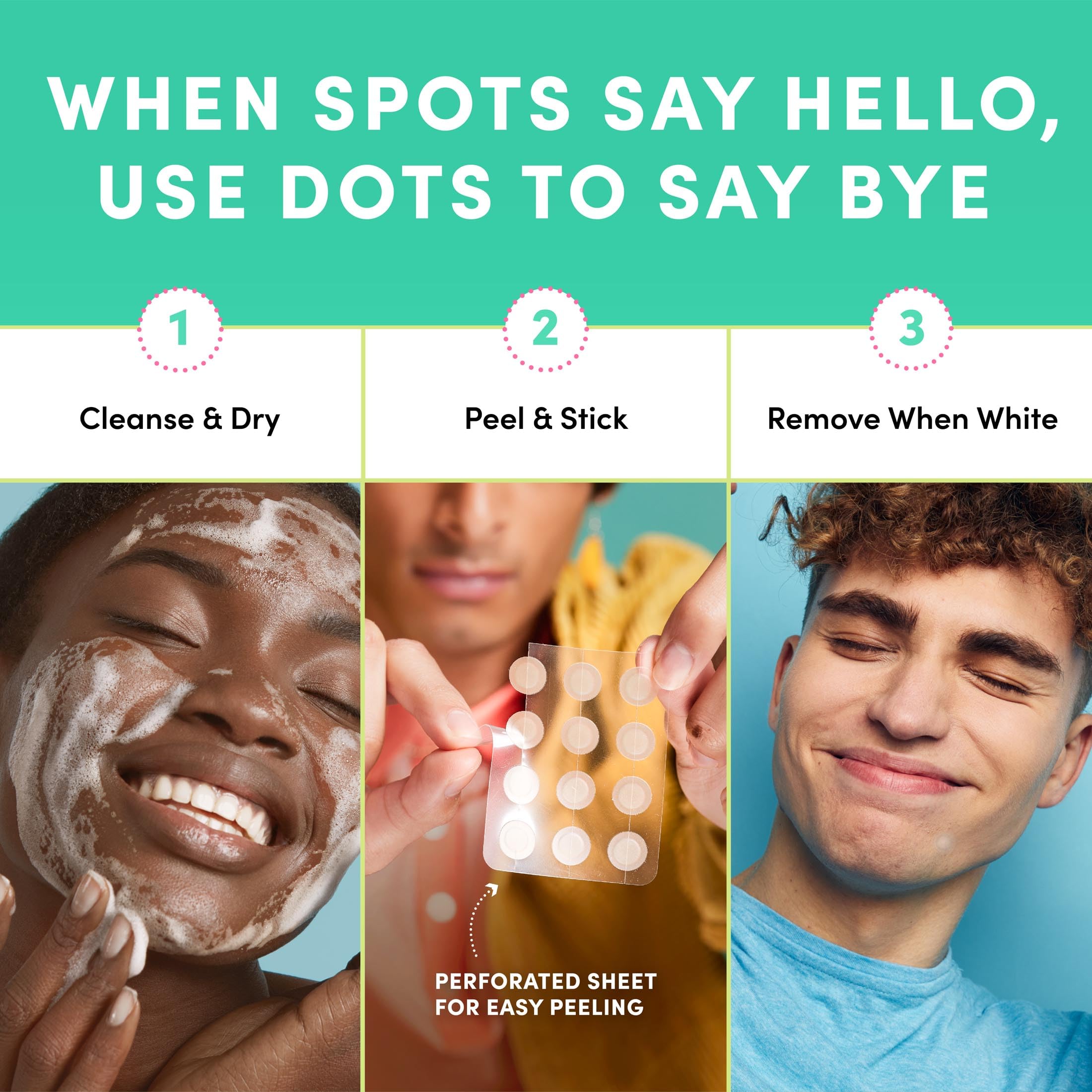 Dots for Spots Pimple Patches For Face - Fast Acting, Translucent Hydrocolloid Zit Patches that Unclog Pores - Korean Skincare - Vegan, Cruelty Free - (60 count)