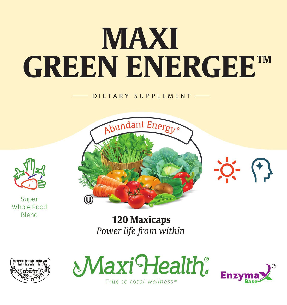 Maxi Health Max Energee - Natural Energy and Stamina Booster - 180 Tablets - Kosher