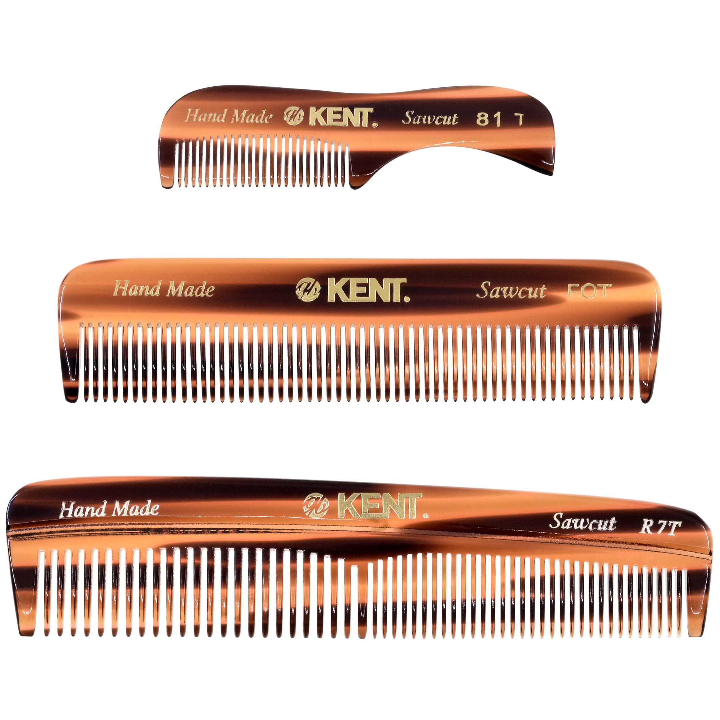 Kent Men's Handmade Comb, Set of 3