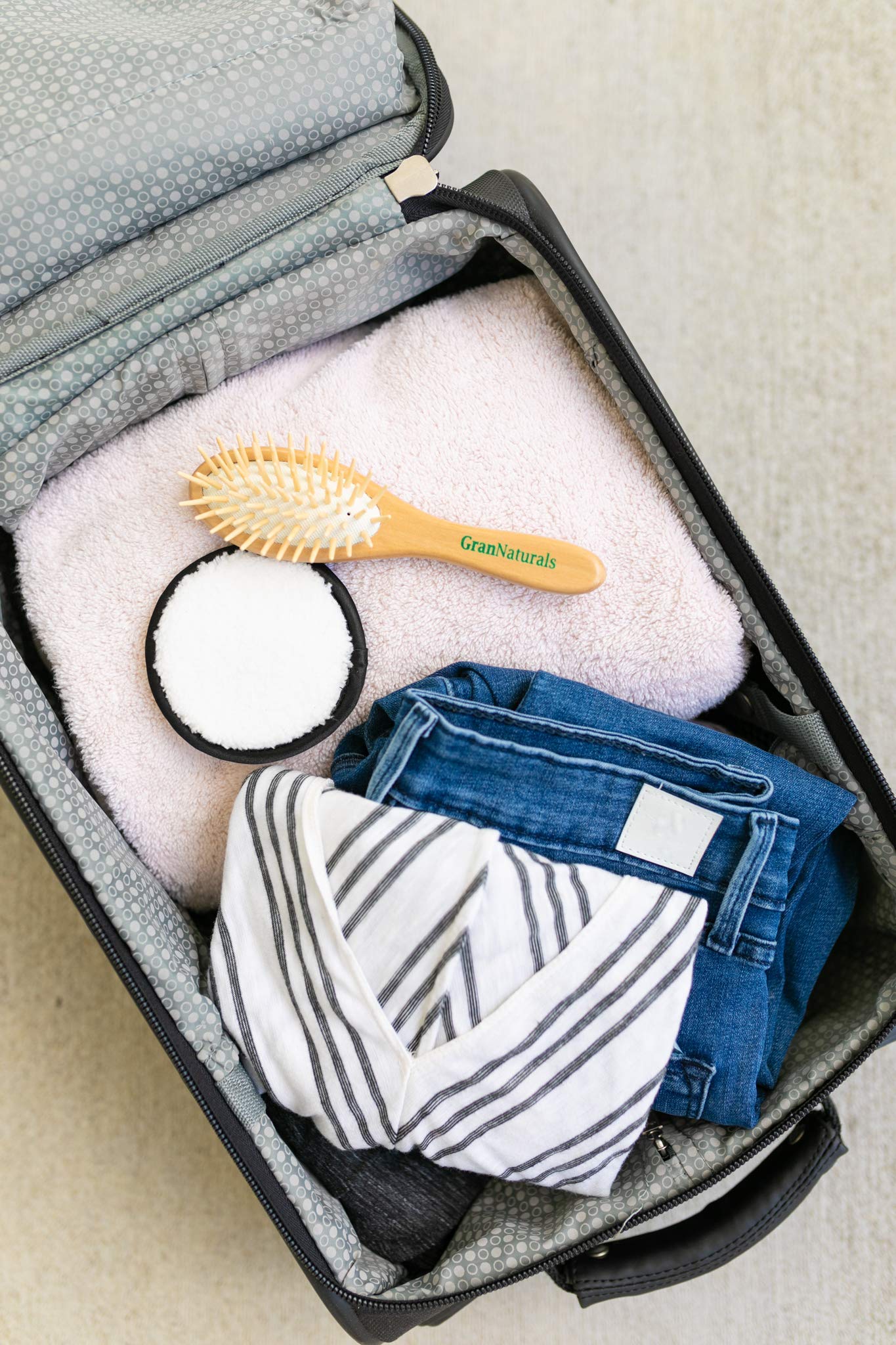 GranNaturals Detangling Wooden Bristle Hair Brush - Small, Travel Size