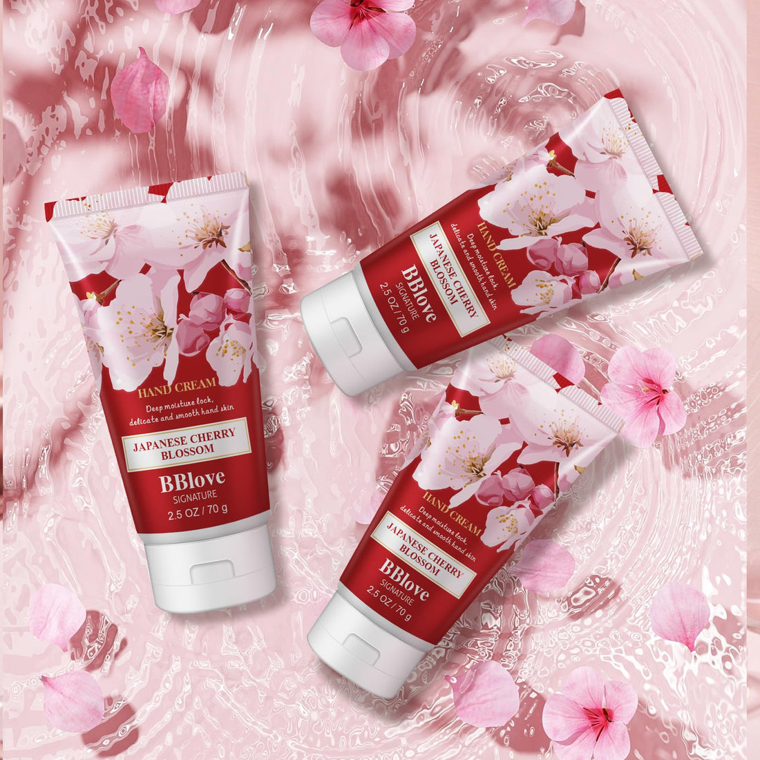 Hand Cream Moisturizing Gift Set-3PCS x 2.5oz Japanese Cherry Blossom, Natural Ingredients, Long-Lasting Moisture,Thoughtful Presents, Ideal as Gifts for Birthday Mother's Day Gift