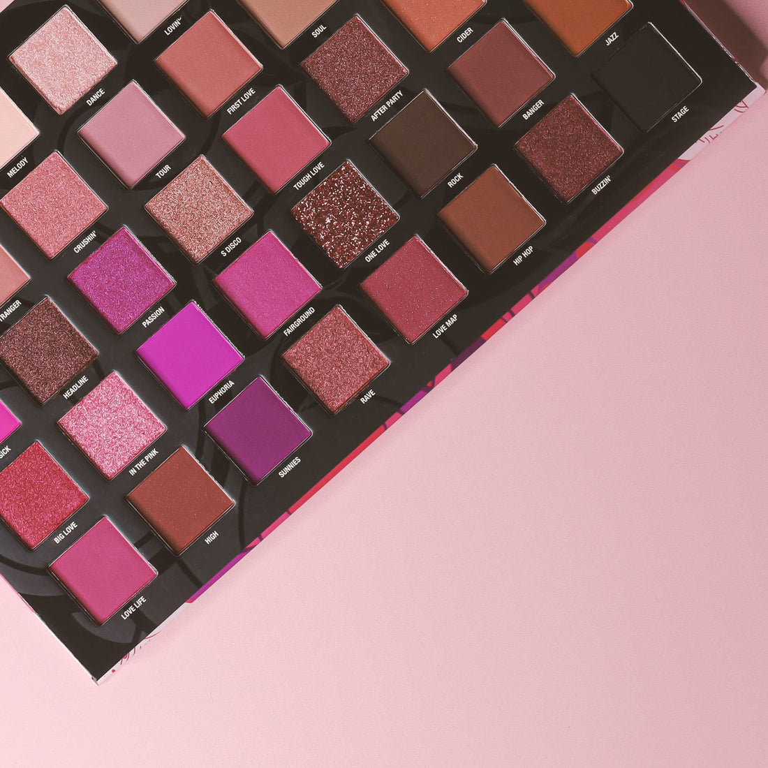 W7 Love Fest Pressed Pigment Palette - 40 Playful Party Colors With Matte, Shimmer, Glitters - Flawless Long-Lasting Bold Makeup