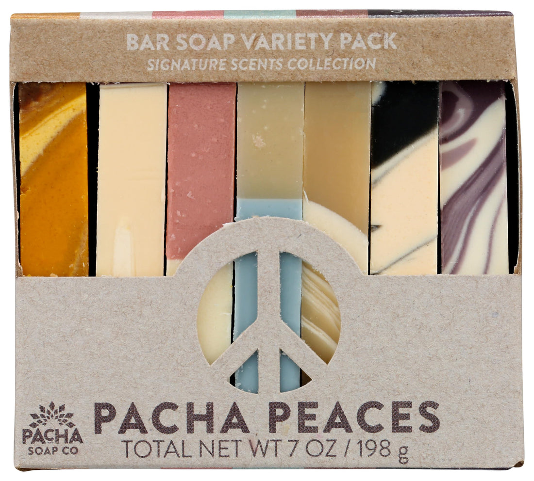 Pacha Soap, Variety Pack Bar Soap Pacha Peaces, 7 Ounce
