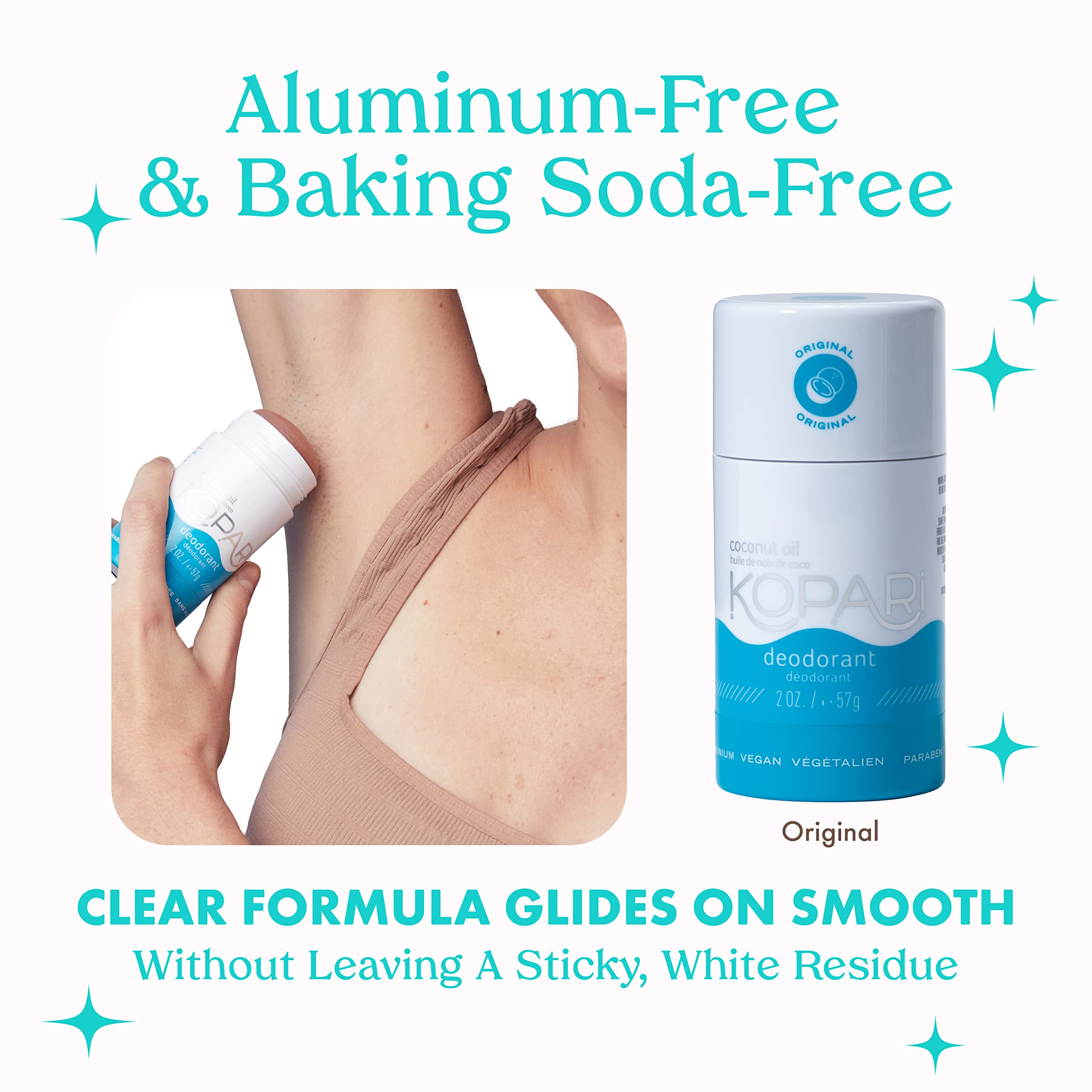 Kopari Aluminum-Free Deodorant | Non-Toxic, Paraben Free, Gluten Free & Cruelty Free Men's and Women's Deodorant | Made with Organic Coconut Oil | 2.0 oz