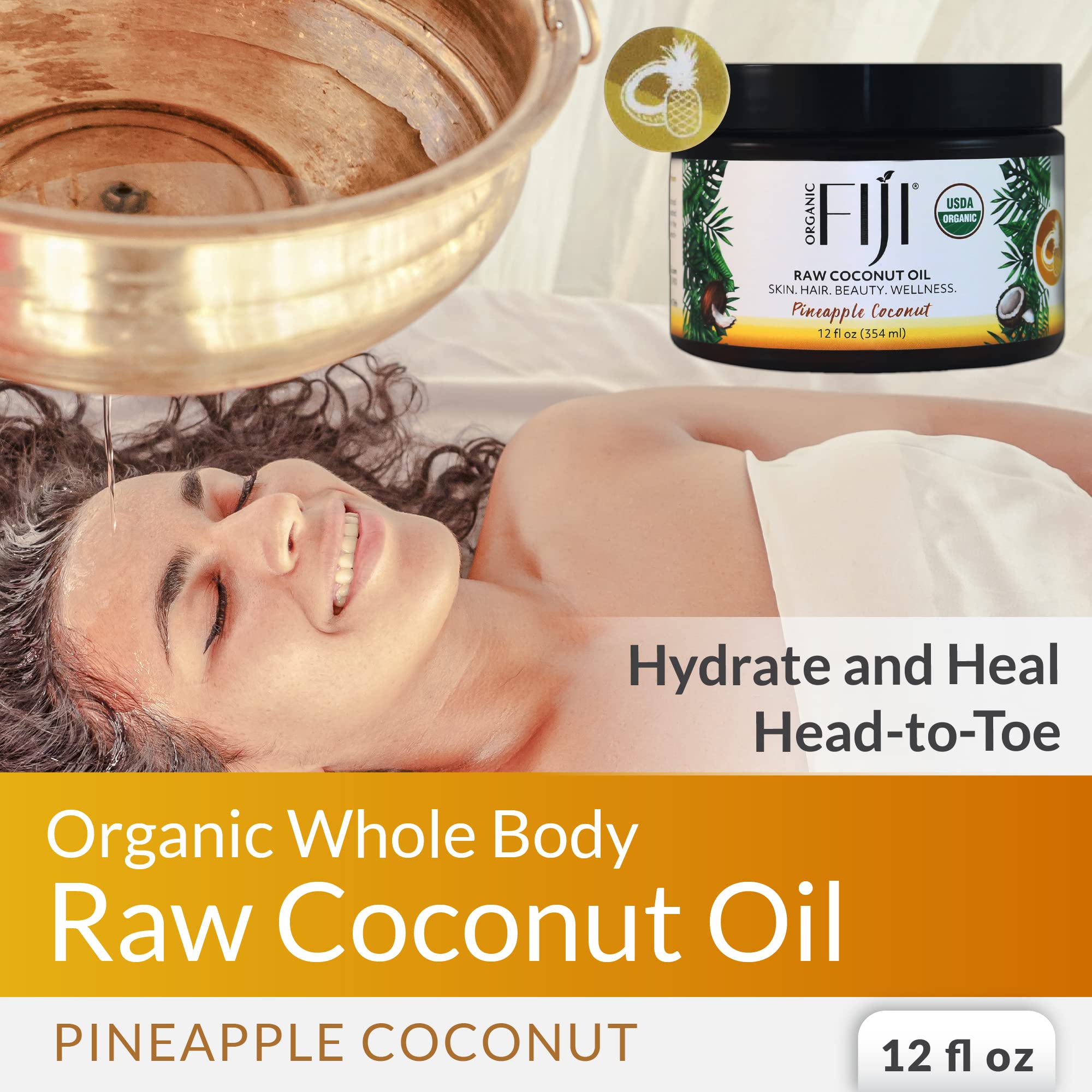 Organic Fiji Moisturizer, Pineapple Coconut, 12-Ounces