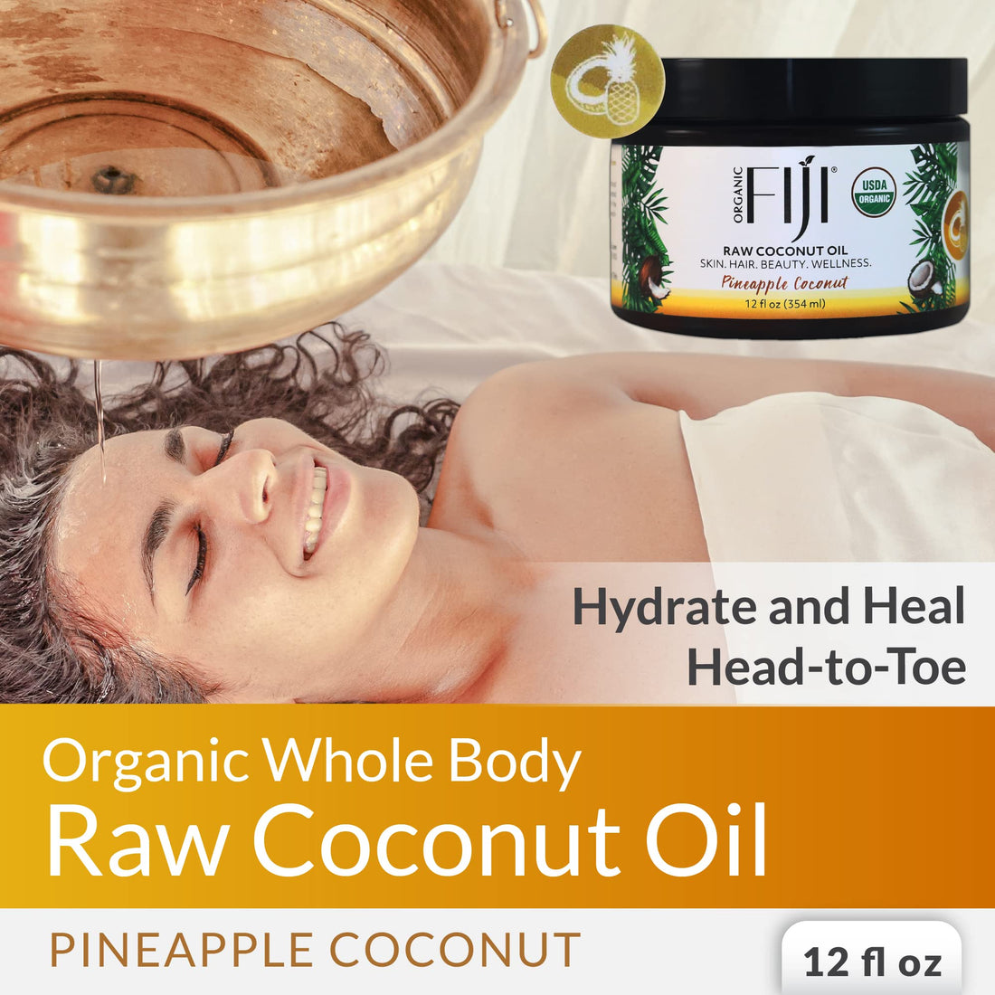 Organic Fiji Moisturizer, Pineapple Coconut, 12-Ounces