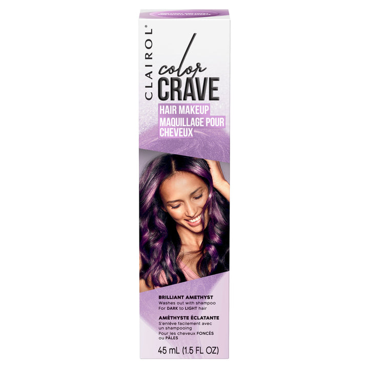 Clairol Color Crave Temporary Hair Color Makeup, Brilliant Amethyst Hair Color, 1 Count