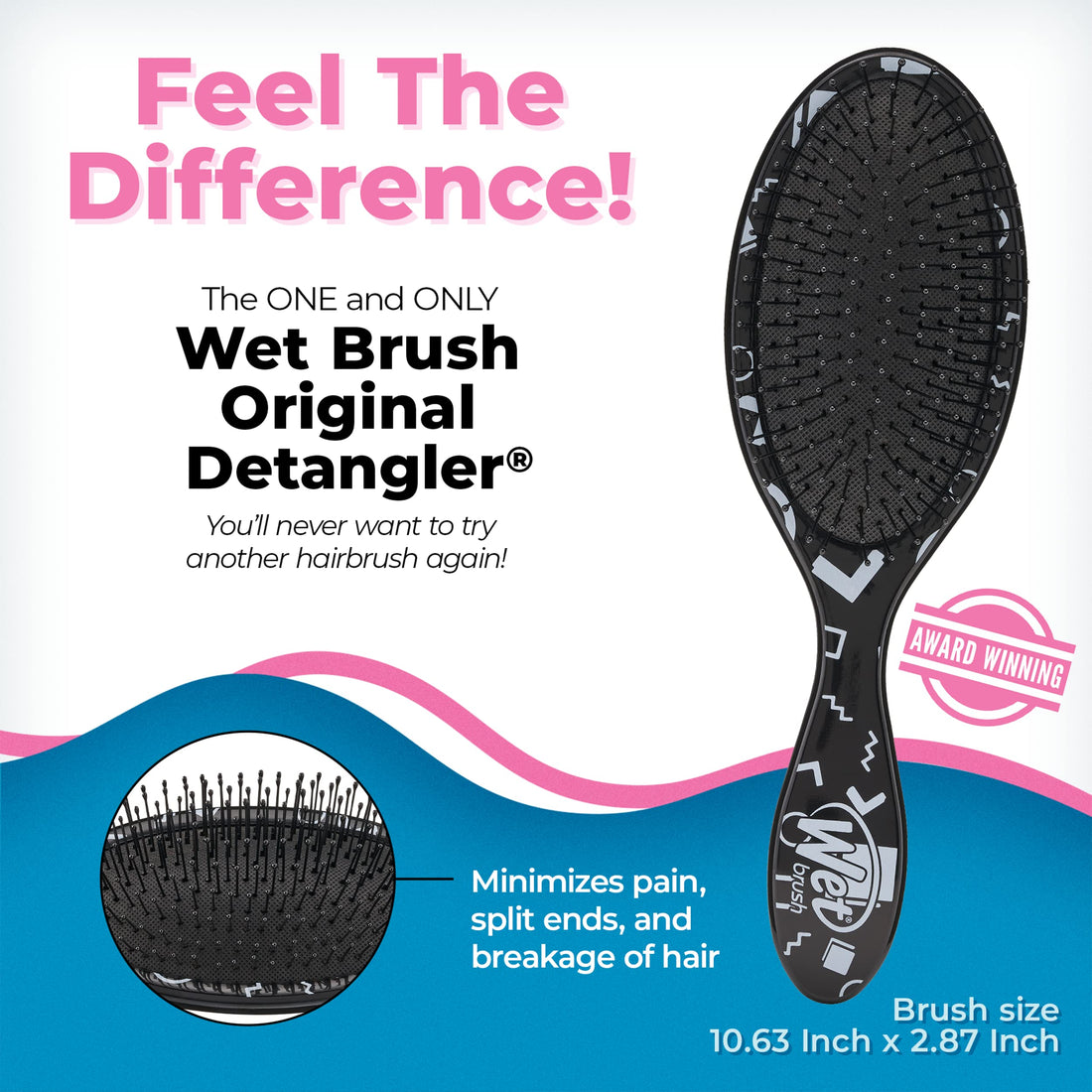 Wet Brush Hair Brush Checker Print Original DetanglerÃ‚ -Ã‚ Checkers - Exclusive Ultra-soft IntelliFlex Bristles - Glide Through Tangles With Ease For All Hair Types - For Women, Men, Wet And Dry H