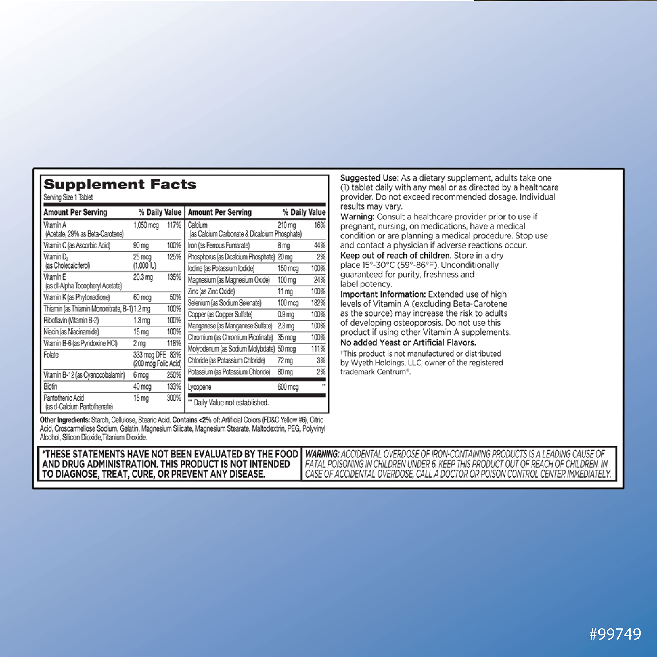 Quality Choice Mens Multi-Vite, Multivitamin Tablets for Daily Health Support Formulated for Men Under 50 in 120 Count Bottles