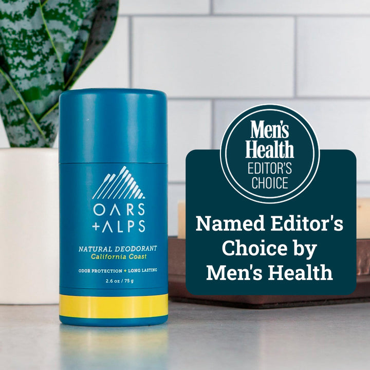 Oars + Alps Aluminum Free Deodorant for Men and Women, Dermatologist Tested and Made with Clean Ingredients, Vegan, Travel Size, California Coast, 1 Pack, 2.6 Oz
