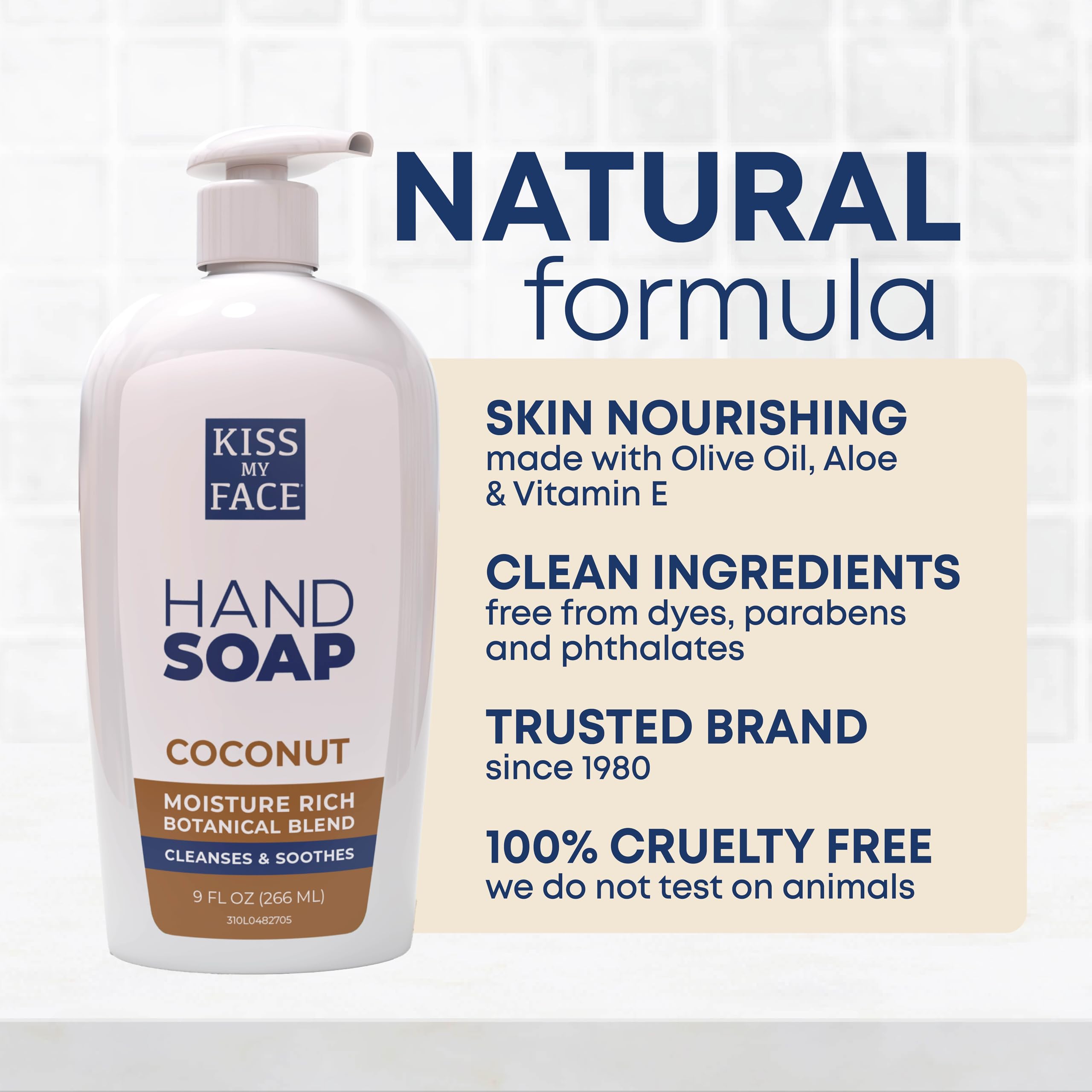 Kiss My Face Coconut Hand Soap, 9 Ounce