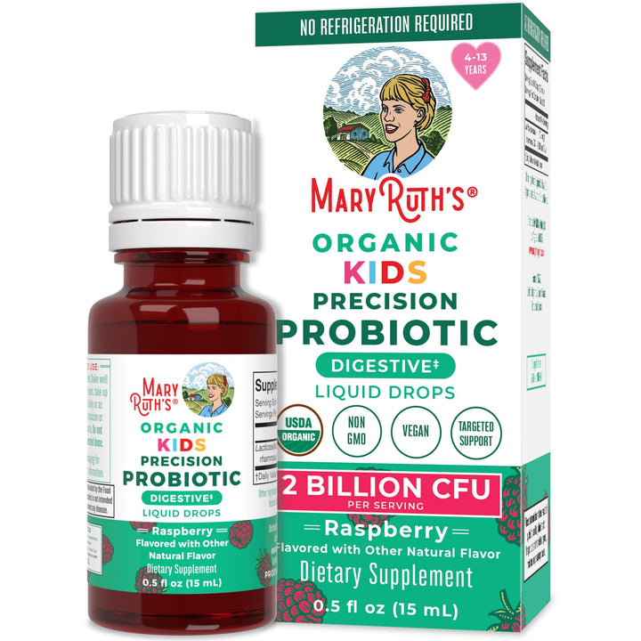MaryRuth Organics USDA Organic Liquid Kids Probiotic Drops | Digestive Health | Gut Health | Kids Immune Support Supplement | Overall Health and Wellness | Non GMO | Vegan | 30 Servings