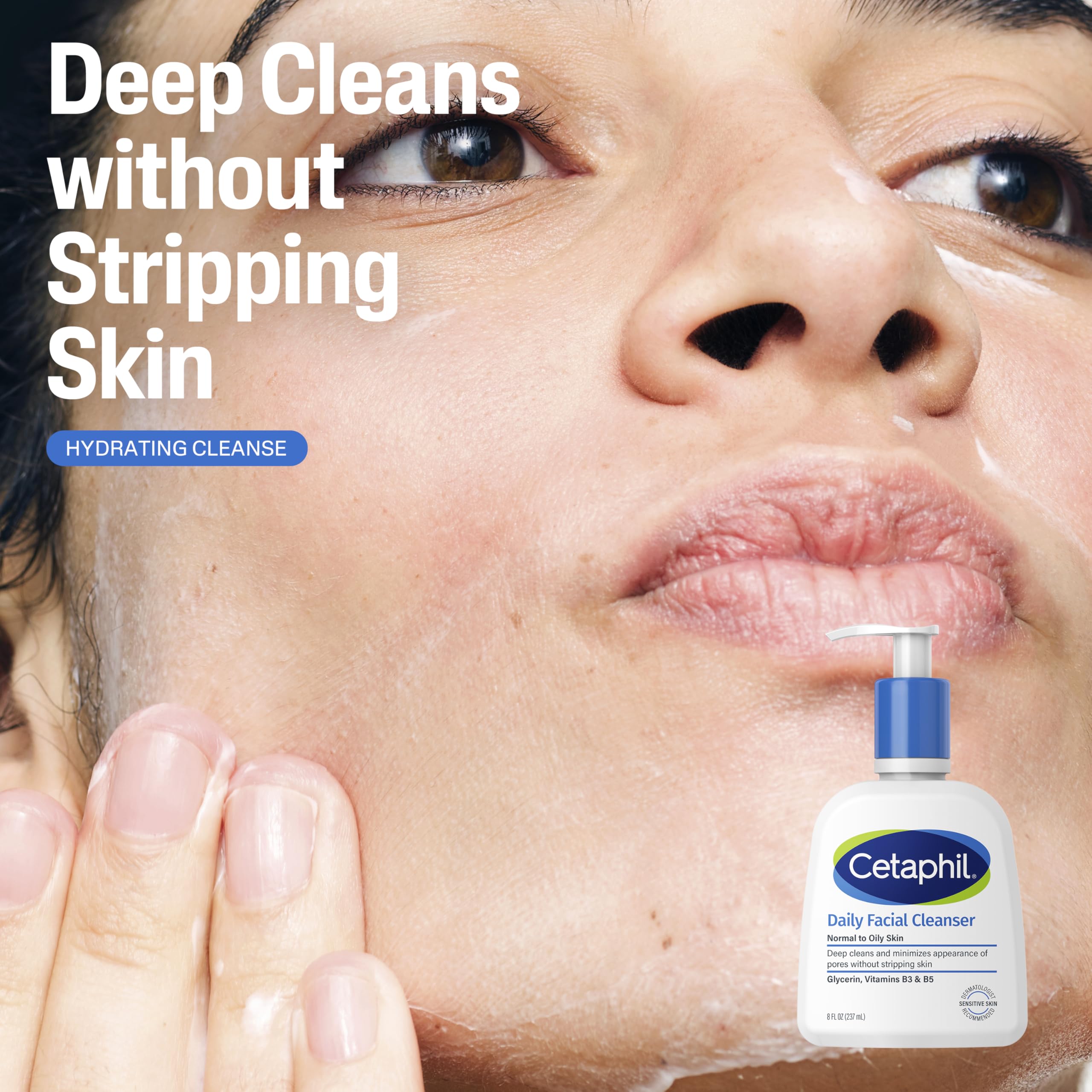 Cetaphil Winter Essentials Skin Care Set, Gentle Skin Cleansing Cloth Face Wipes 25 Count, Daily Facial Cleanser 8oz, Moisturizing Face & Body Lotion 8oz, Suitable for Sensitive Skin