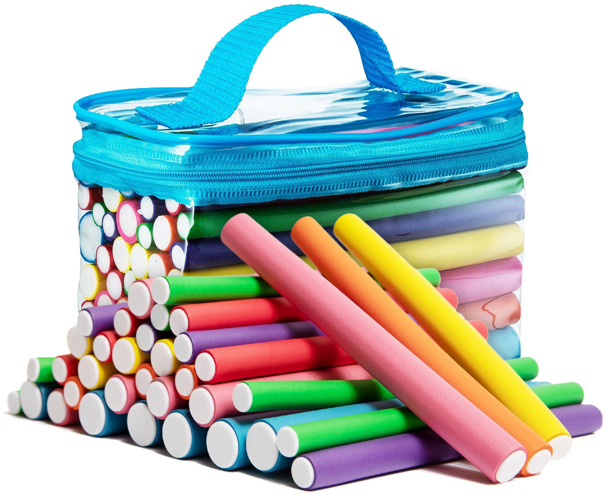 Tifara Beauty Salon Heatless Flexible Hair Rollers Curlers 42-pack 7 Soft Foam Flexi Twist Curling Rods for Short Long Hair