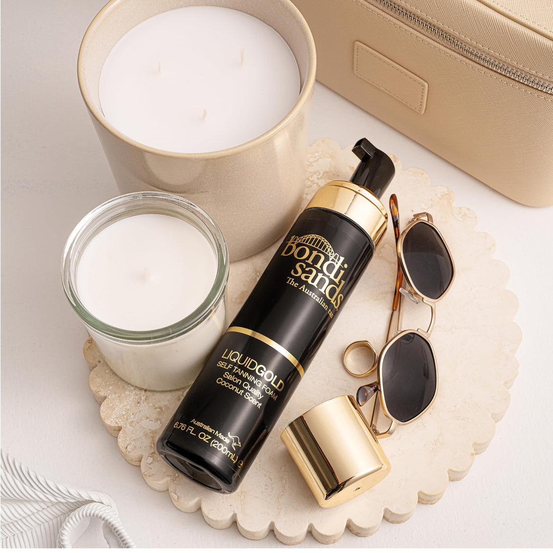 Bondi Sands Liquid Gold Self Tanning Foam | Lightweight + Quick Dry Foam Enriched with Argan Oil, Provides a Hydrated Streak-Free Tan | 7.04 Oz/200 mL