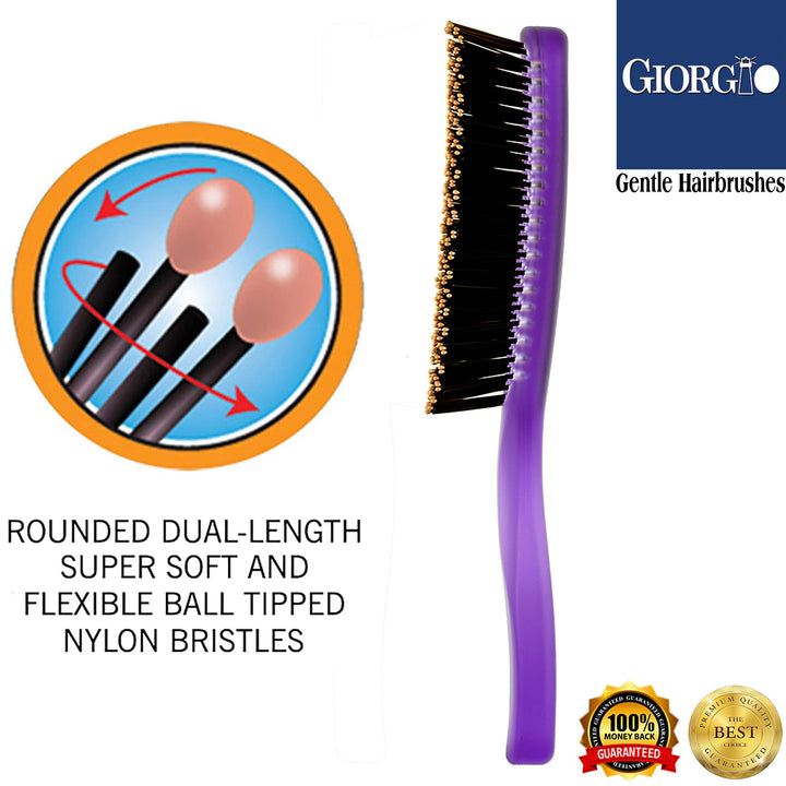 Giorgio Neon 1 Hair Brush, Purple, Large