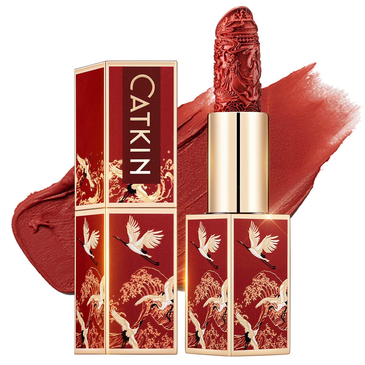 Catkin Semi-Matte Lipstick Hydrating High Impact Color Infused with Vitamin E and Avocado Oil Smooth Soft Texture Long Lasting Matte Finish 129