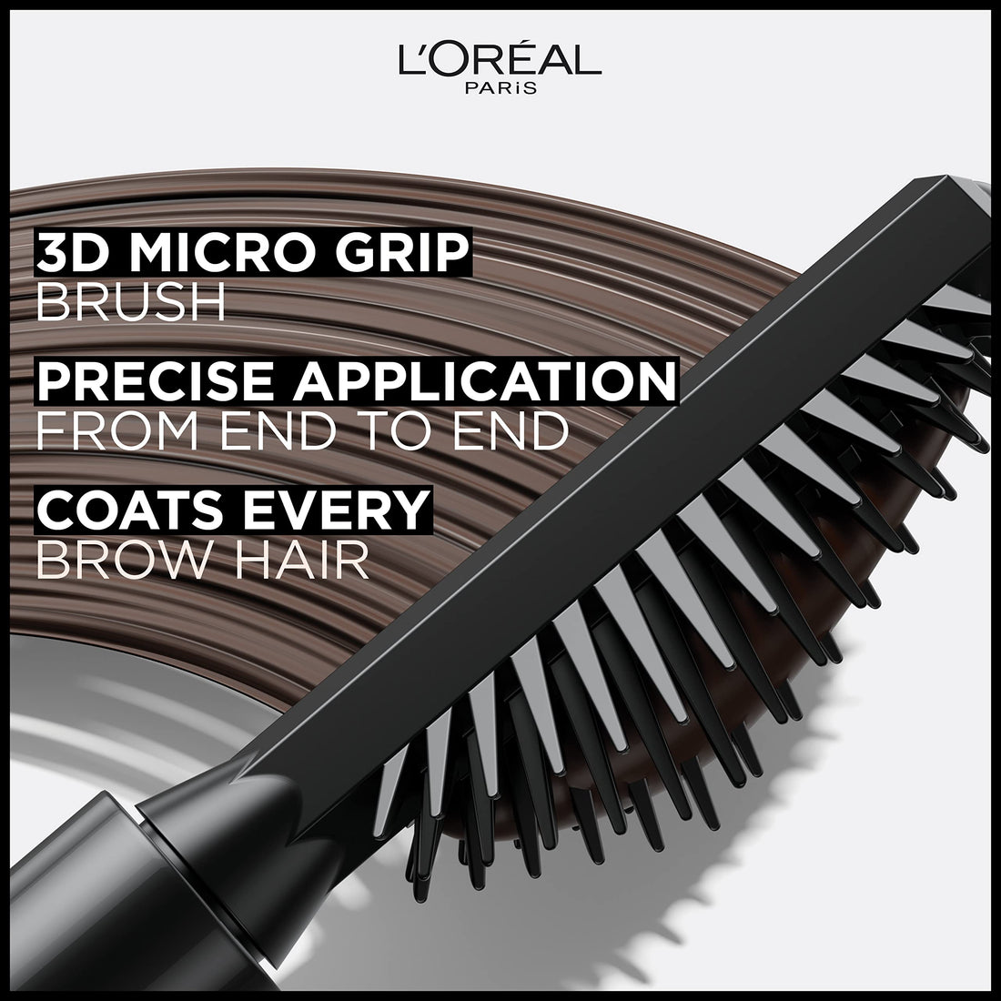 L'Oreal Paris Infallible Volumizing 24H Wear Brow Mascara, Long Lasting Eyebrow Makeup for 2X Fuller Eyebrows, 3.0 Soft Black, 0.13 Fl Oz