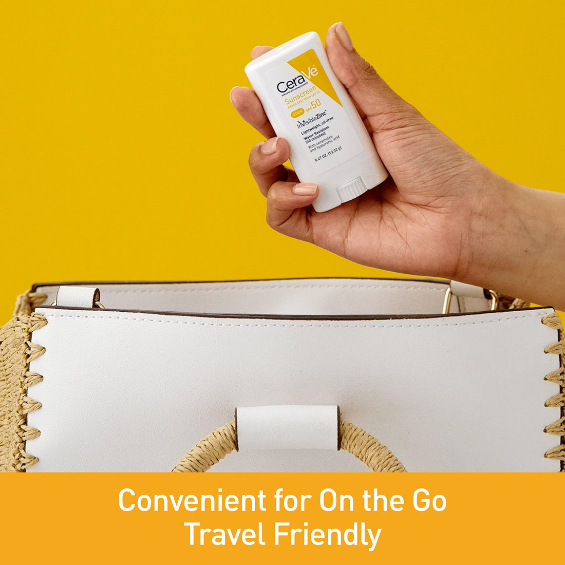 CeraVe Mineral Sunscreen Stick SPF 50, Broad Spectrum SPF + Hyaluronic Acid + Ceramides, Titanium Dioxide & Zinc Oxide, 100% Mineral Face Sunscreen Stick, Fragrance Free & Oil Free