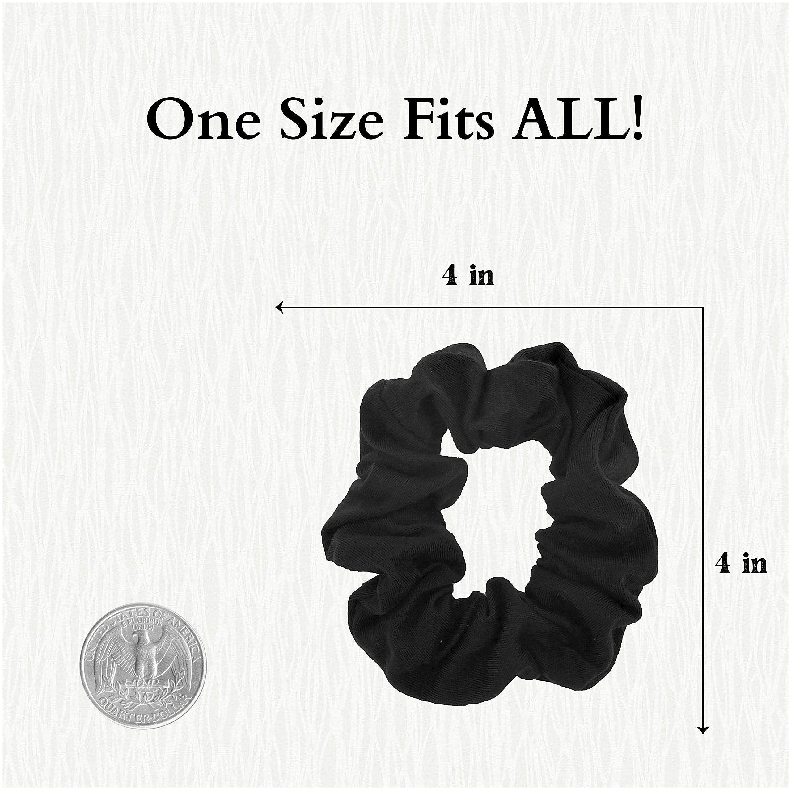 Motique Accessories Black: 12 Pack Solid Hair Ties Scrunchies - Black