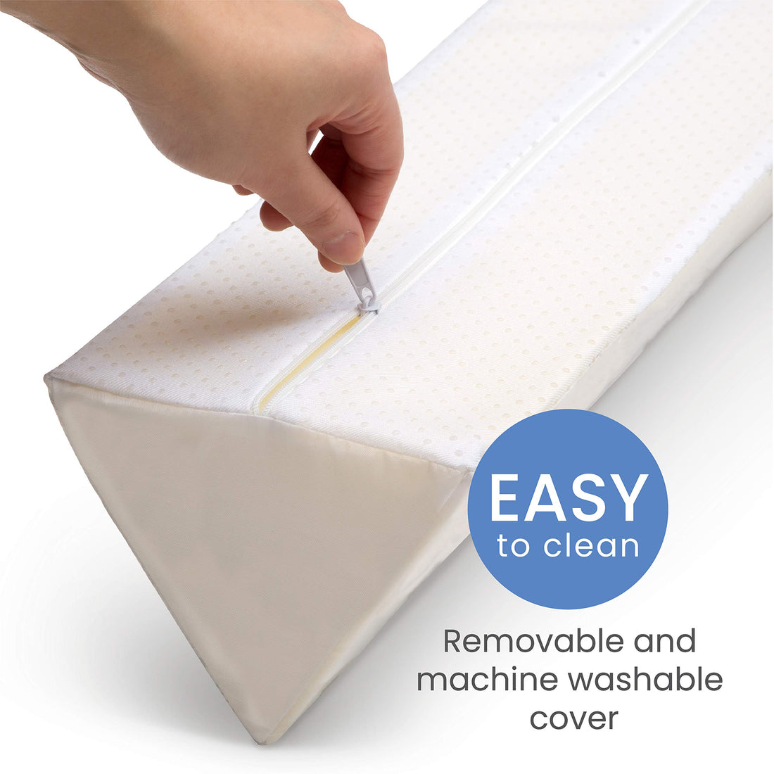 Delta Children Extra Long Foam Bedrail Bumper - Guardrail for Toddlers & Kids with Water-Resistant, Non-Slip & Machine Washable Cover - 1pk, White